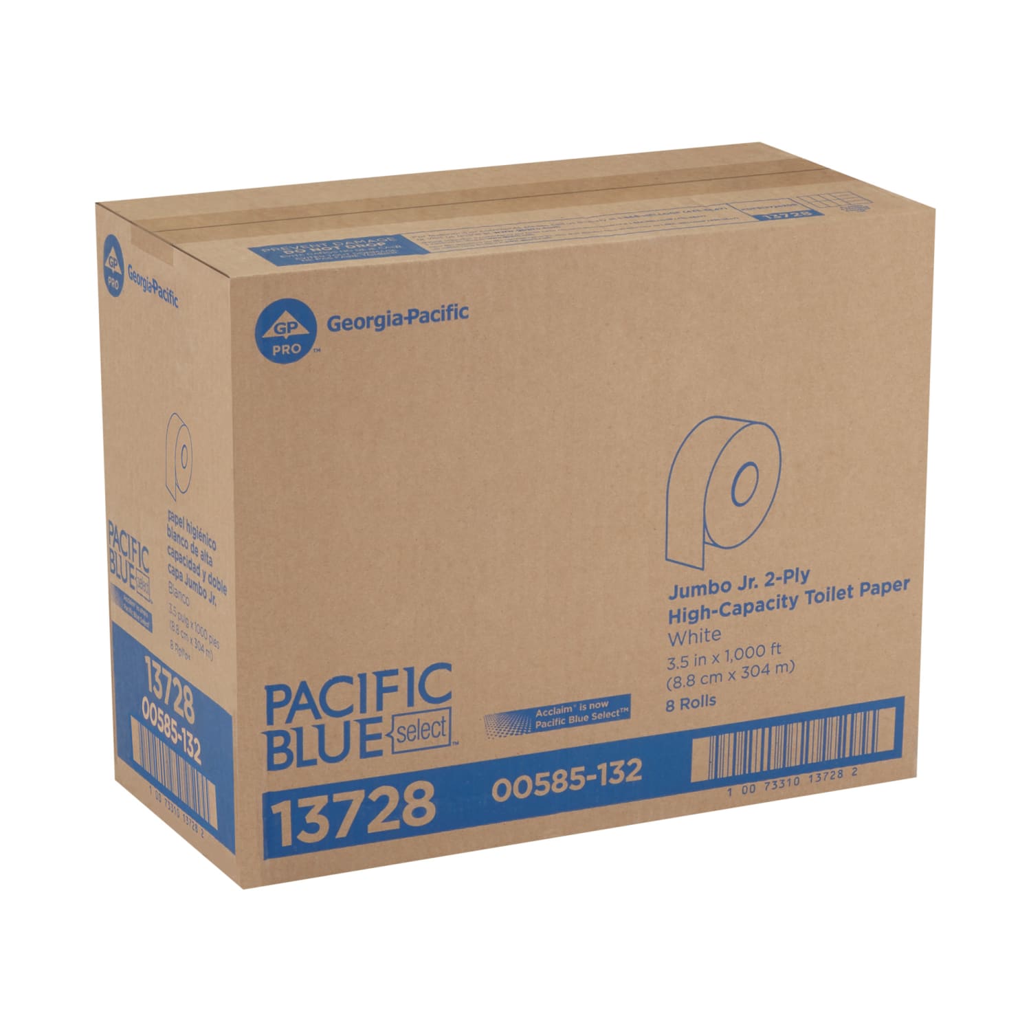 Pacific Blue Select by GP PRO Jumbo Jr. 2-Ply Toilet Paper, Pack Of 8 Rolls - Image 3