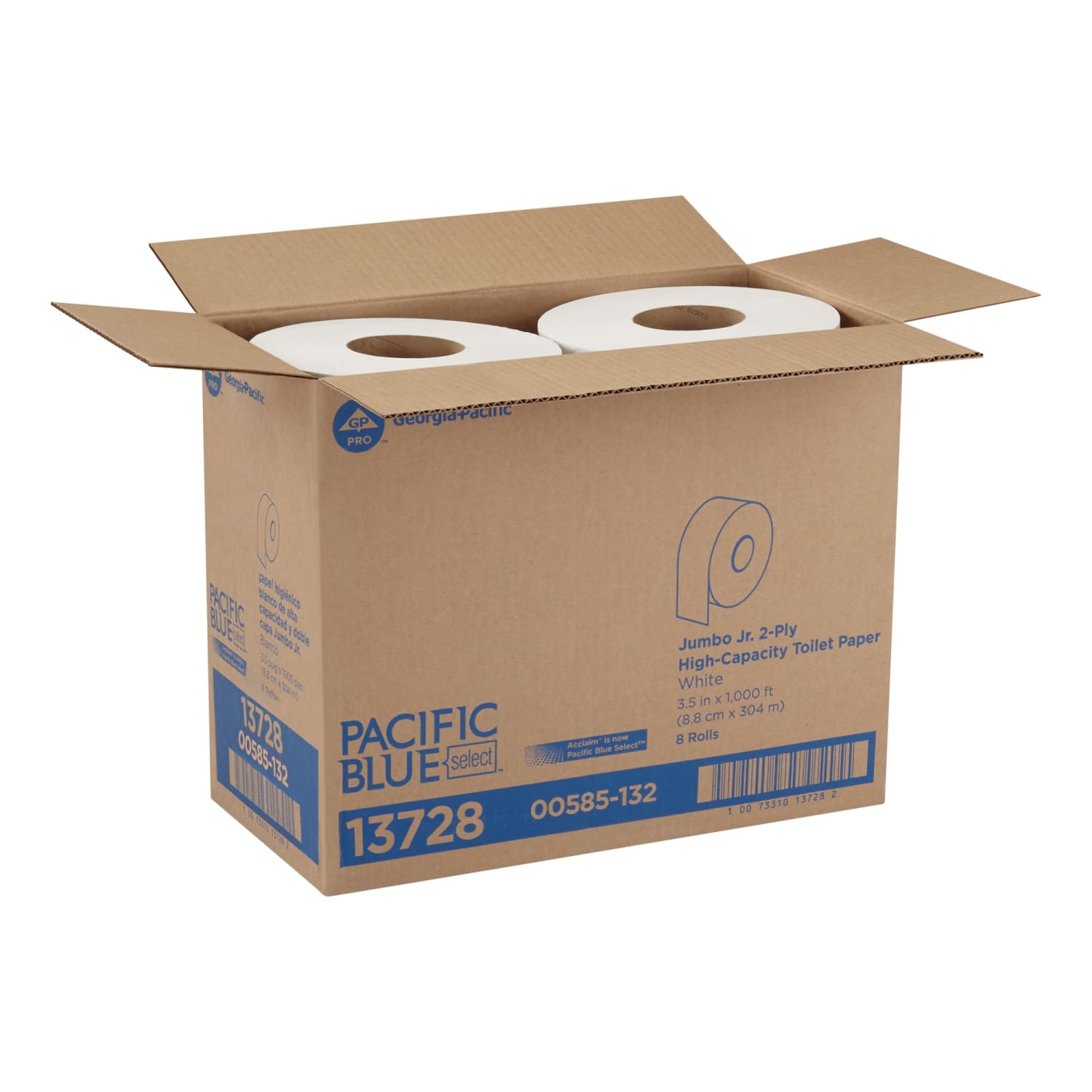 Pacific Blue Select by GP PRO Jumbo Jr. 2-Ply Toilet Paper, Pack Of 8 Rolls - Image 4