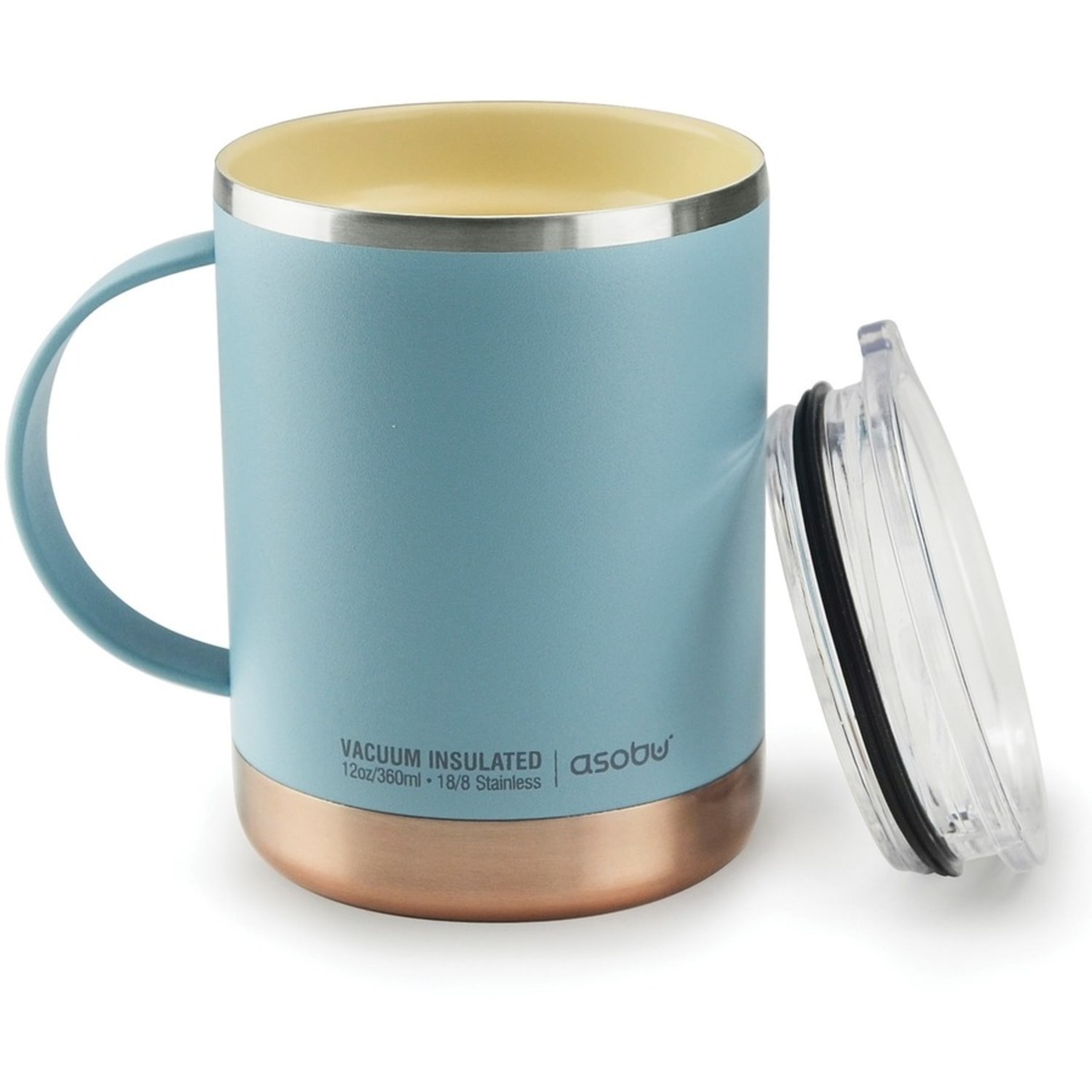 ASOBU The Ultimate Stainless Steel Ceramic-Coated Coffee Mug, 12-Oz., Blue - Image 3