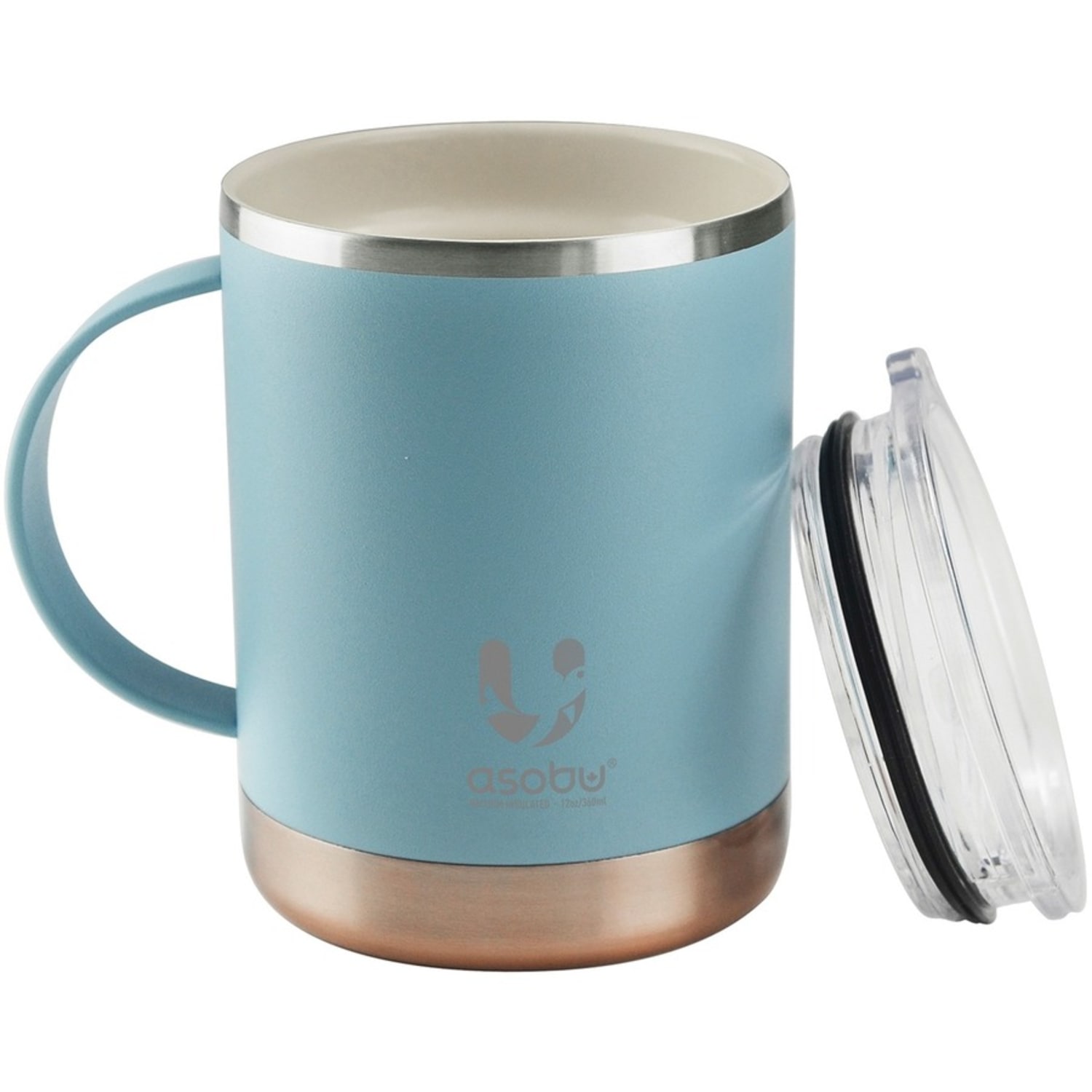 ASOBU The Ultimate Stainless Steel Ceramic-Coated Coffee Mug, 12-Oz., Blue - Image 4