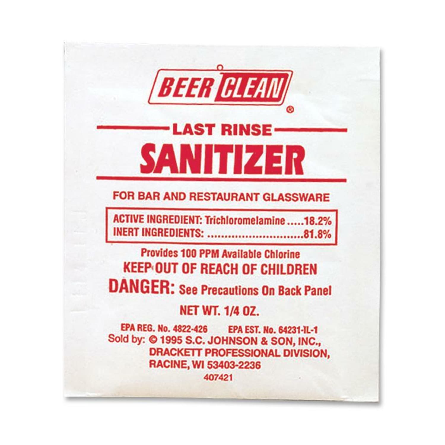 JohnsonDiversey Last Rinse Sanitizer, 0.25 Oz Bottle, Case Of 100 - Image 3