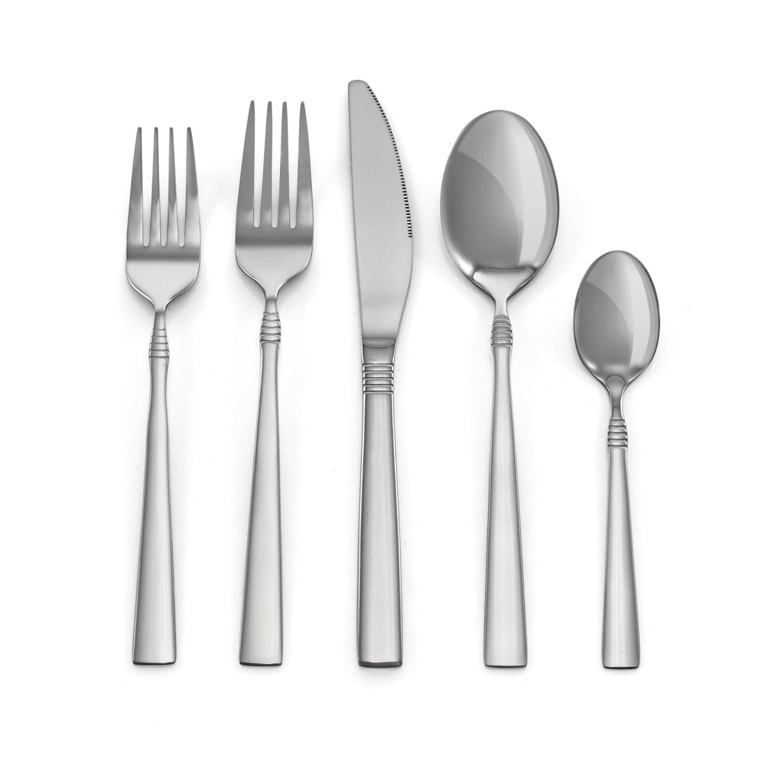 MegaChef Cravat 20-Piece Stainless-Steel Flatware Set, Silver - Image 3