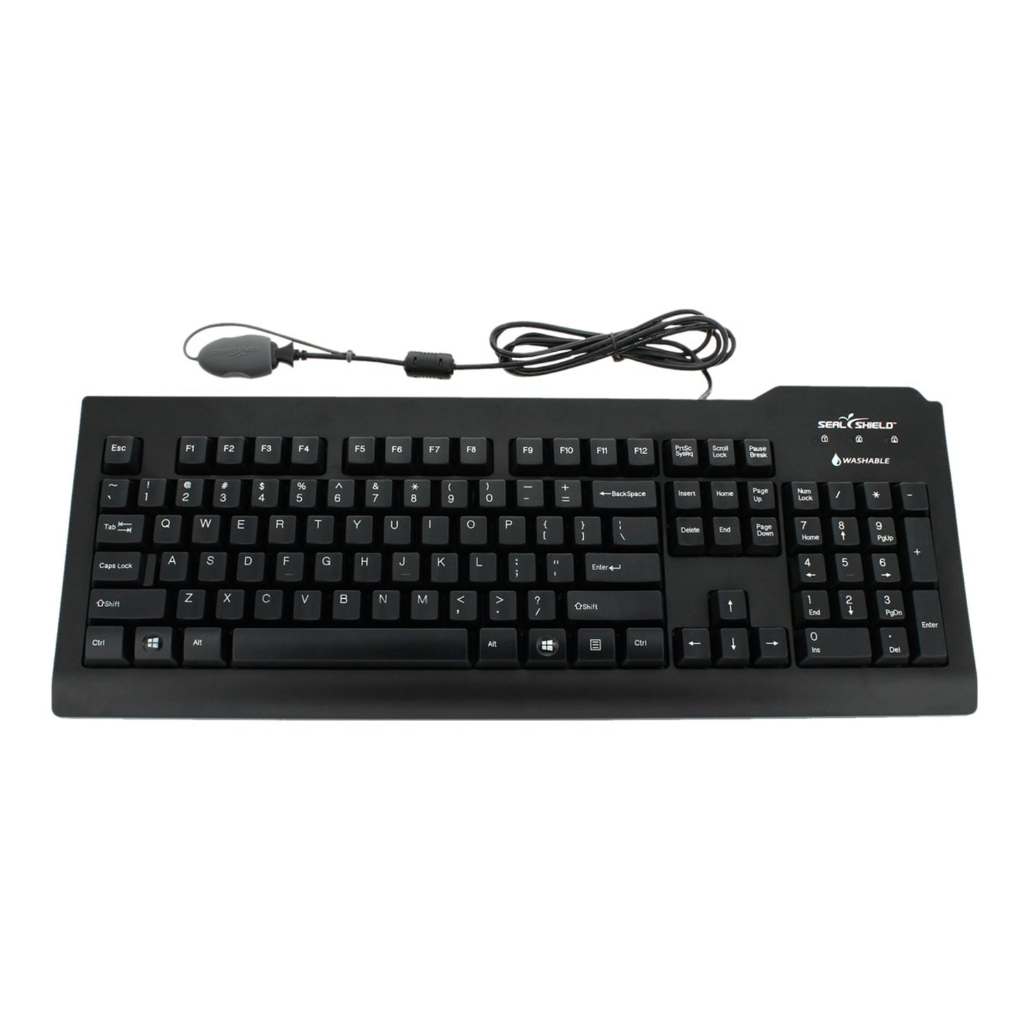 Seal Shield Silver Seal Waterproof - Keyboard - washable - USB - US - black