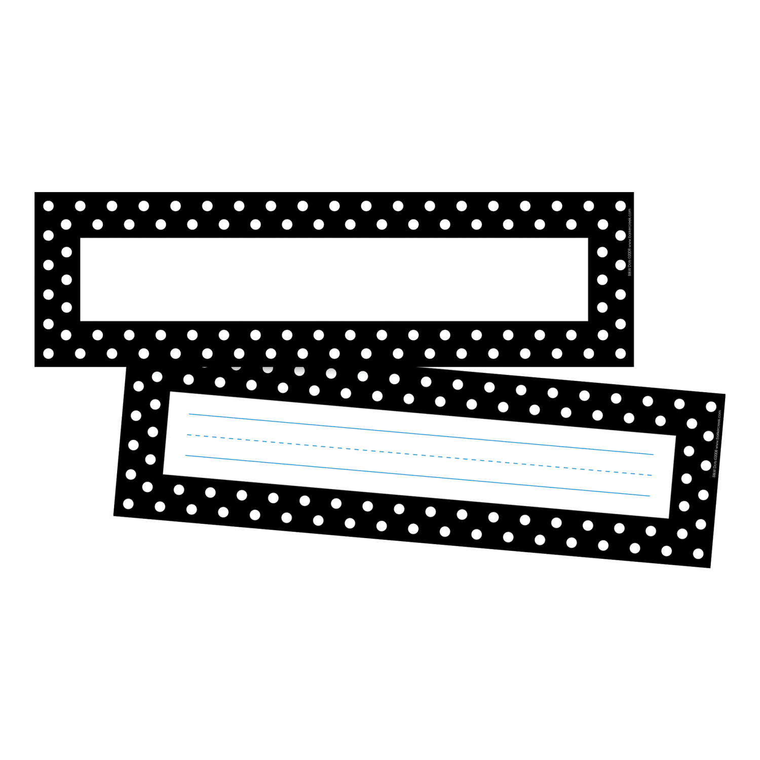 Barker Creek Double-Sided Name Plates, 12in x 3-1/2in, Dots, Pack Of 36 Plates, Set Of 2 Packs - Image 4
