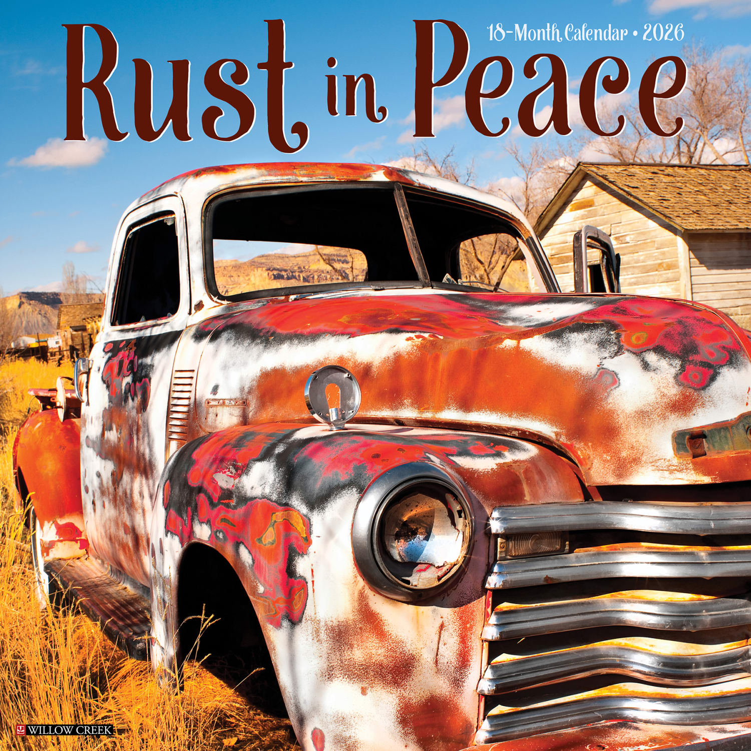2026 Willow Creek Press Art & Design Monthly Wall Calendar, 12in x 12in, Rust in Peace, January To December, 52624