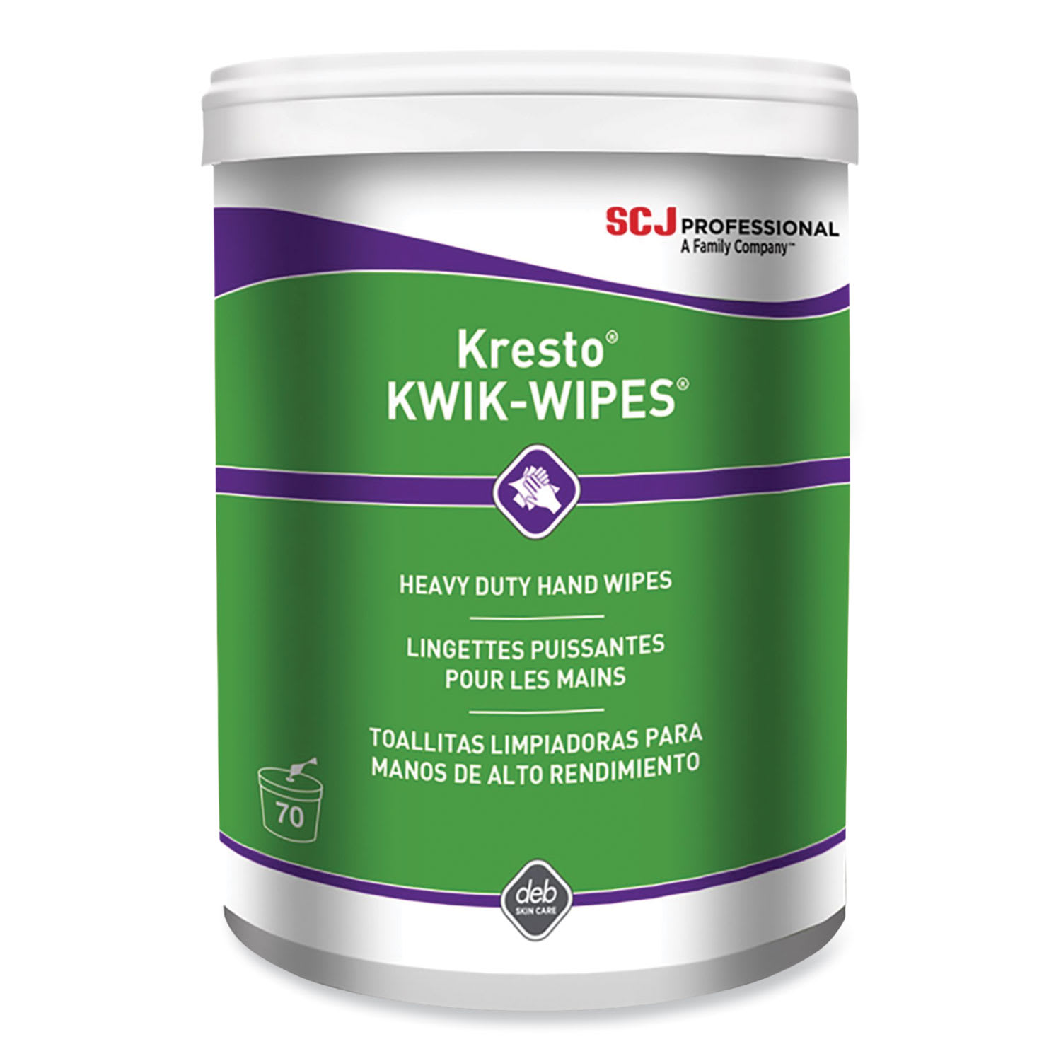 SC Johnson Professional Kresto KWIK-WIPES, Cloth, 1-Ply, 7.9 x 5.7, Citrus, White, 70/Pack, 6 Packs/Carton - Image 3