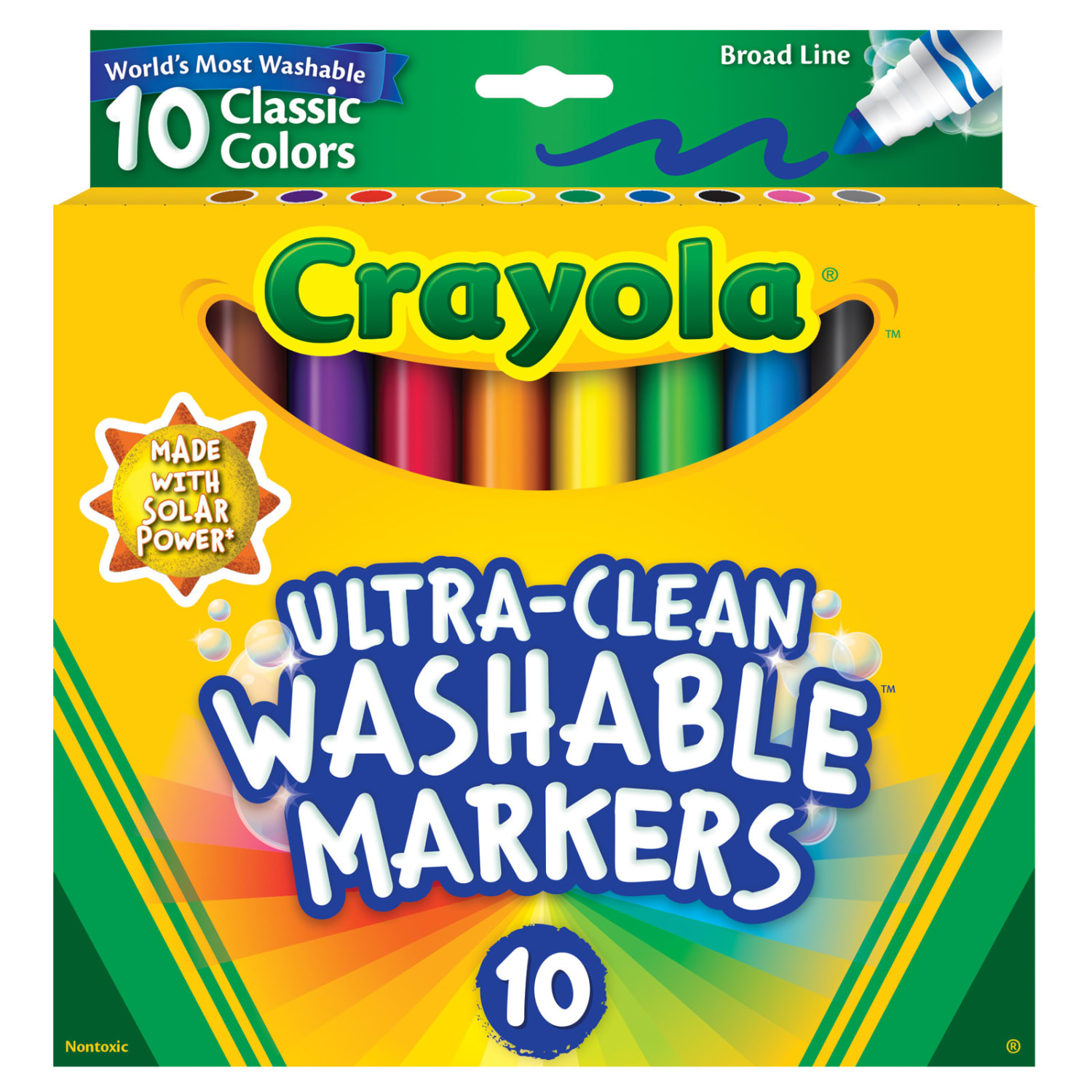 Crayola Ultra-Clean Markers, Broad Line, Classic Colors, 10 Per Pack, Set Of 8 Packs - Image 3