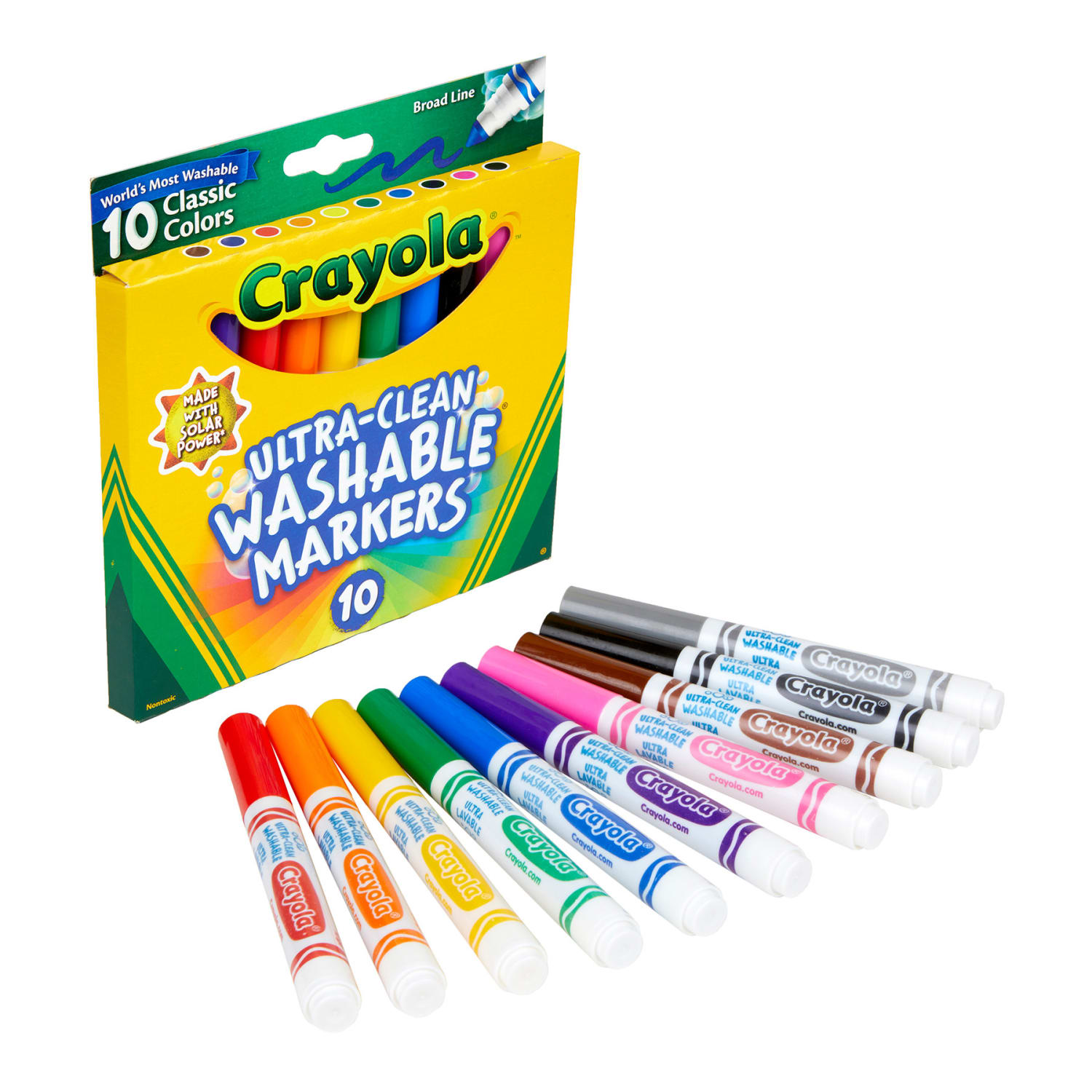 Crayola Ultra-Clean Markers, Broad Line, Classic Colors, 10 Per Pack, Set Of 8 Packs - Image 5