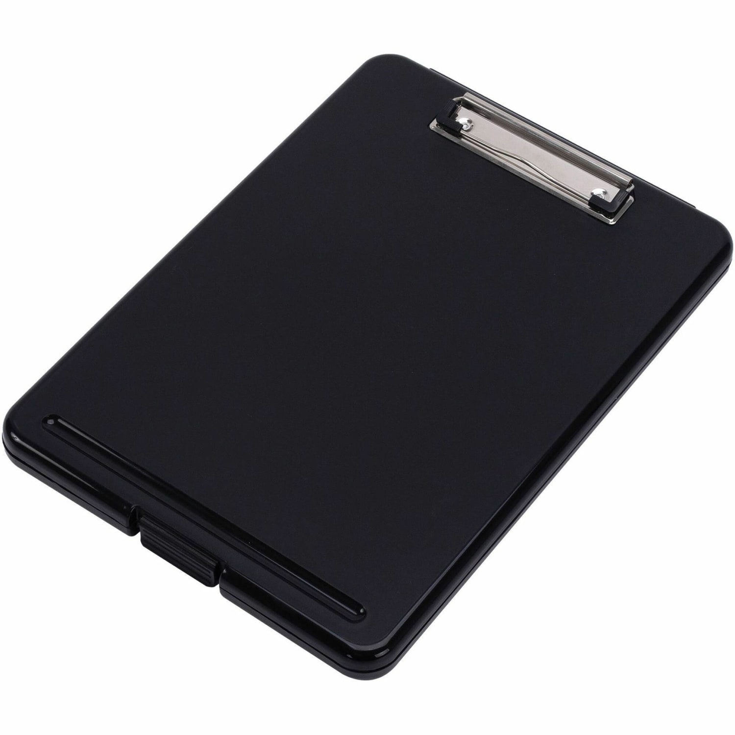 Business Source Storage Clipboard - 8 1/2in x 11in Sheet Size - Plastic - Black - 1 Each