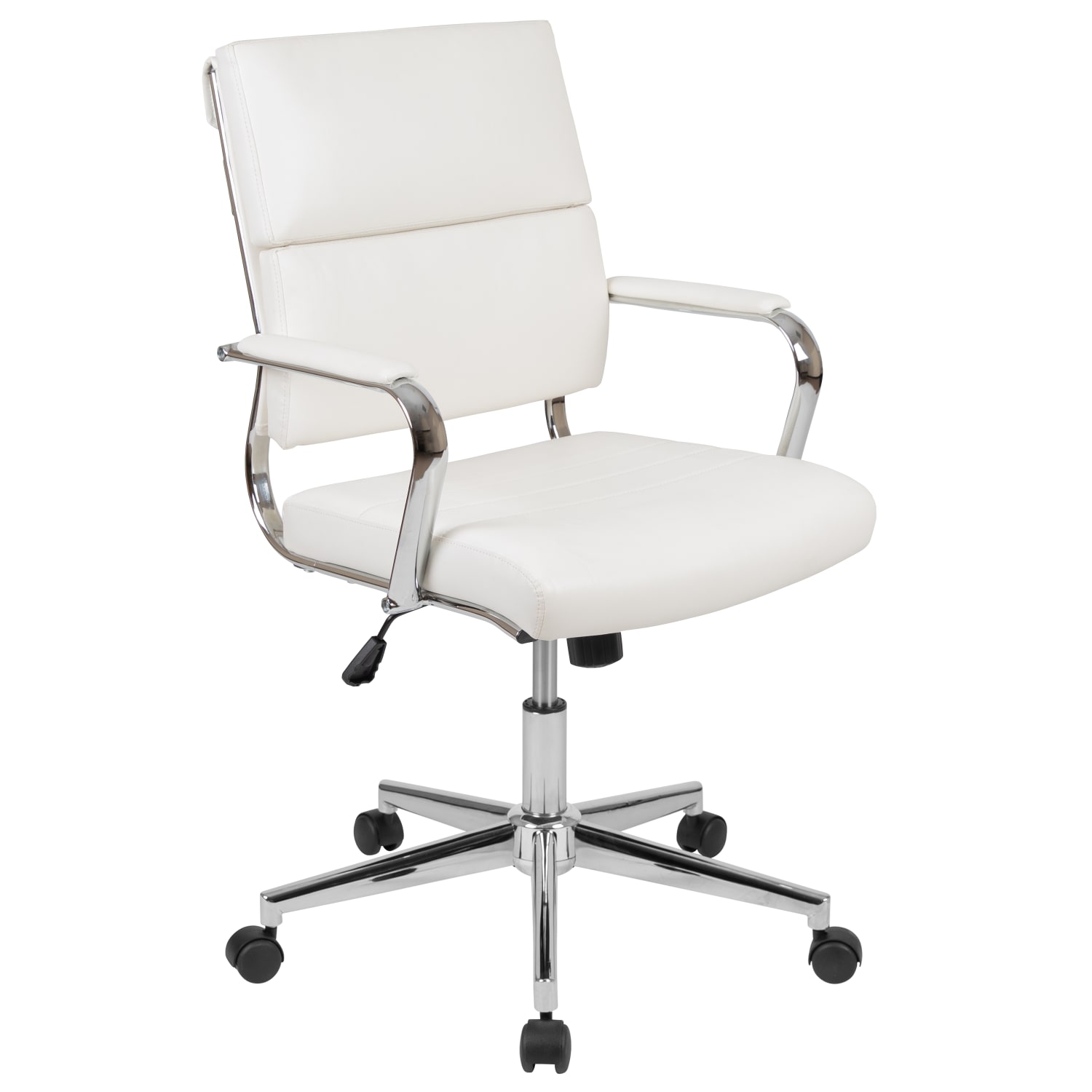 Flash Furniture LeatherSoft Faux Leather Mid-Back Contemporary Executive Office Chair, White - Image 3