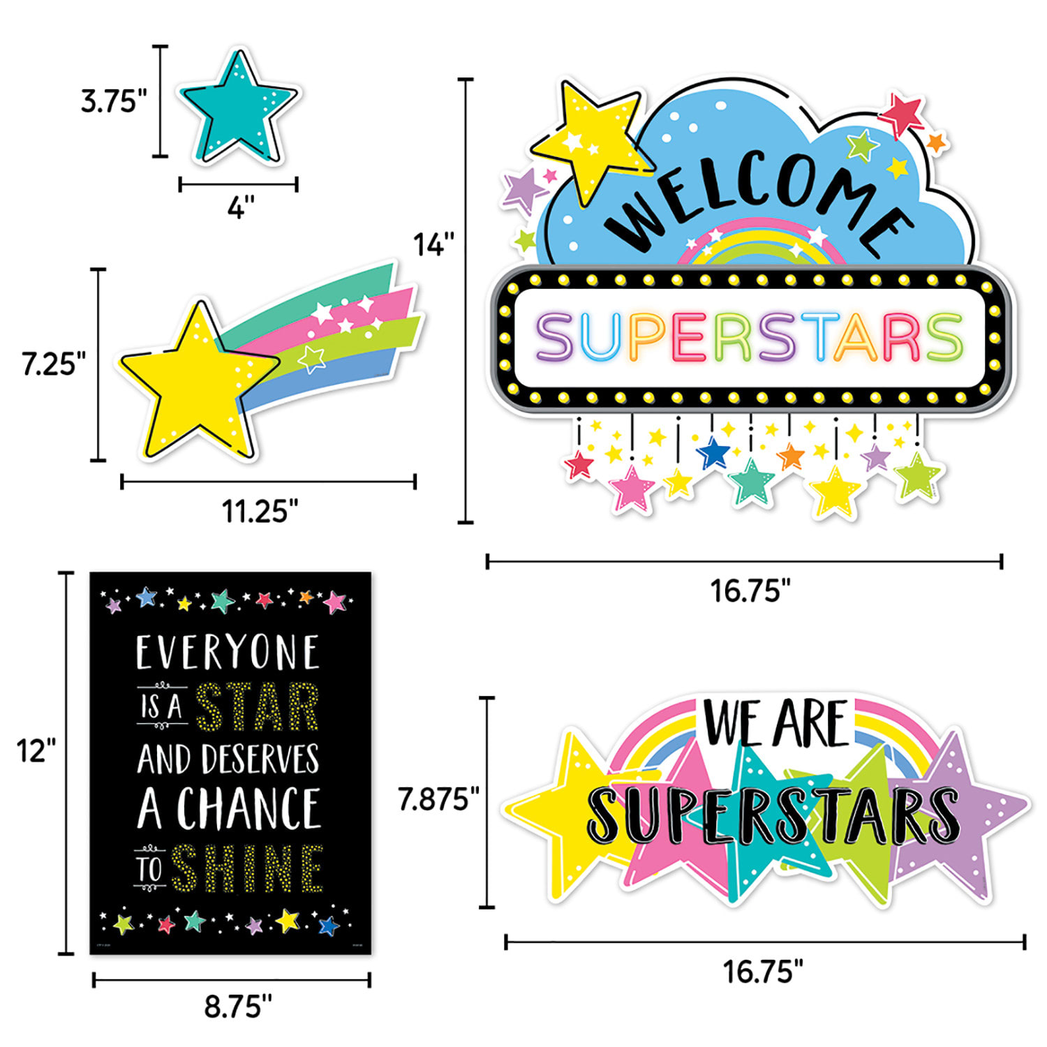 Creative Teaching Press Shine Bright Bulletin Board Set, 43 Pieces - Image 4