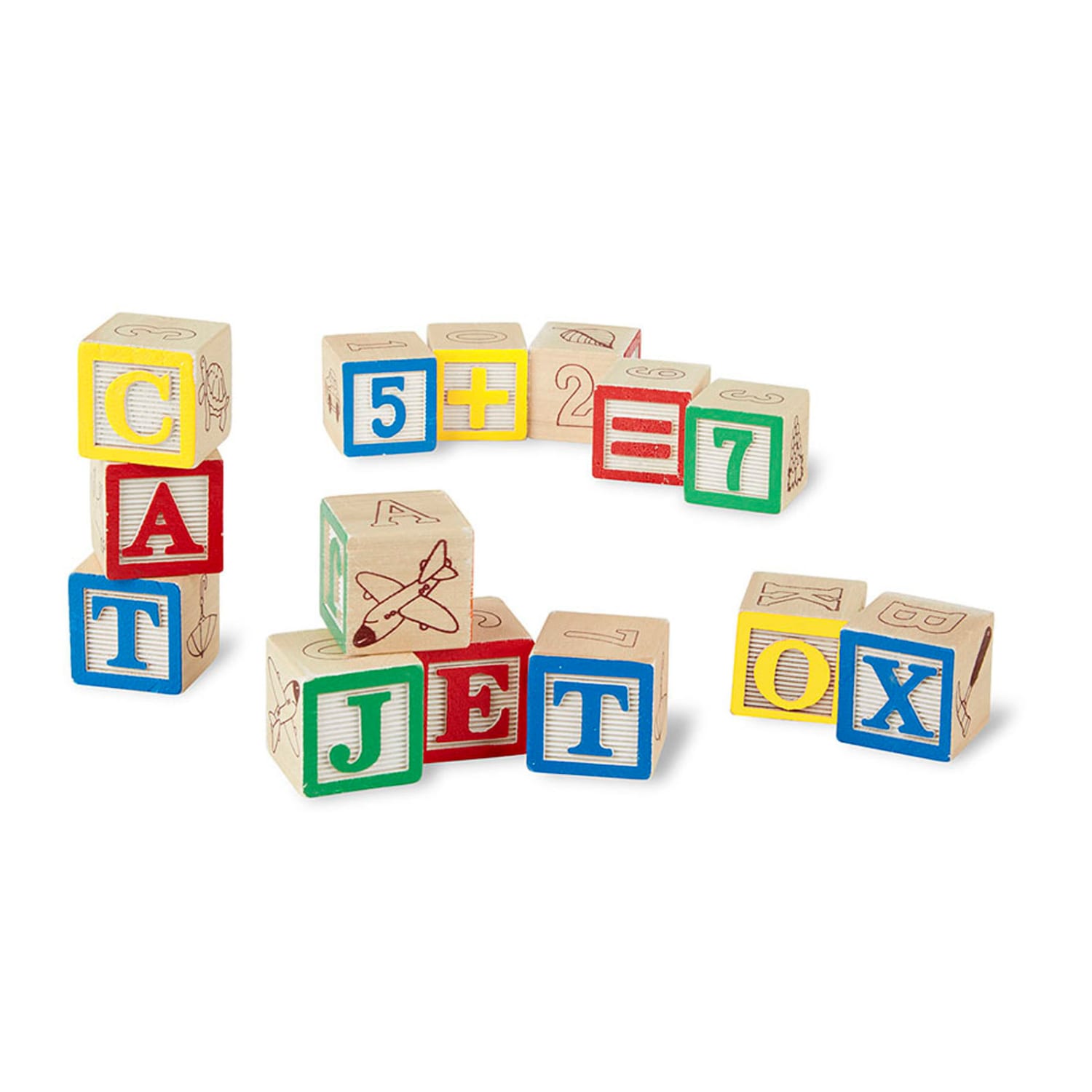 Melissa & Doug Wooden ABC/123 Block Set, 50 Pieces - Image 4