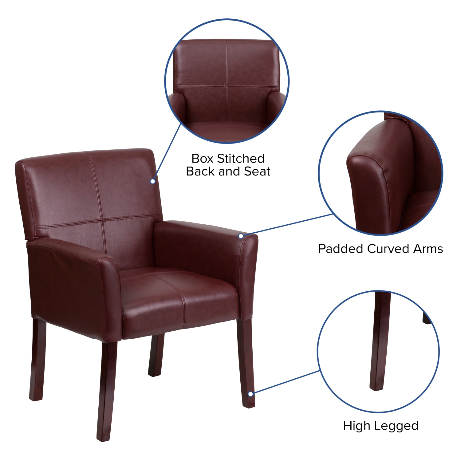 Flash Furniture Leathersoft SideReception Chairs Burgundy PopularChairscom