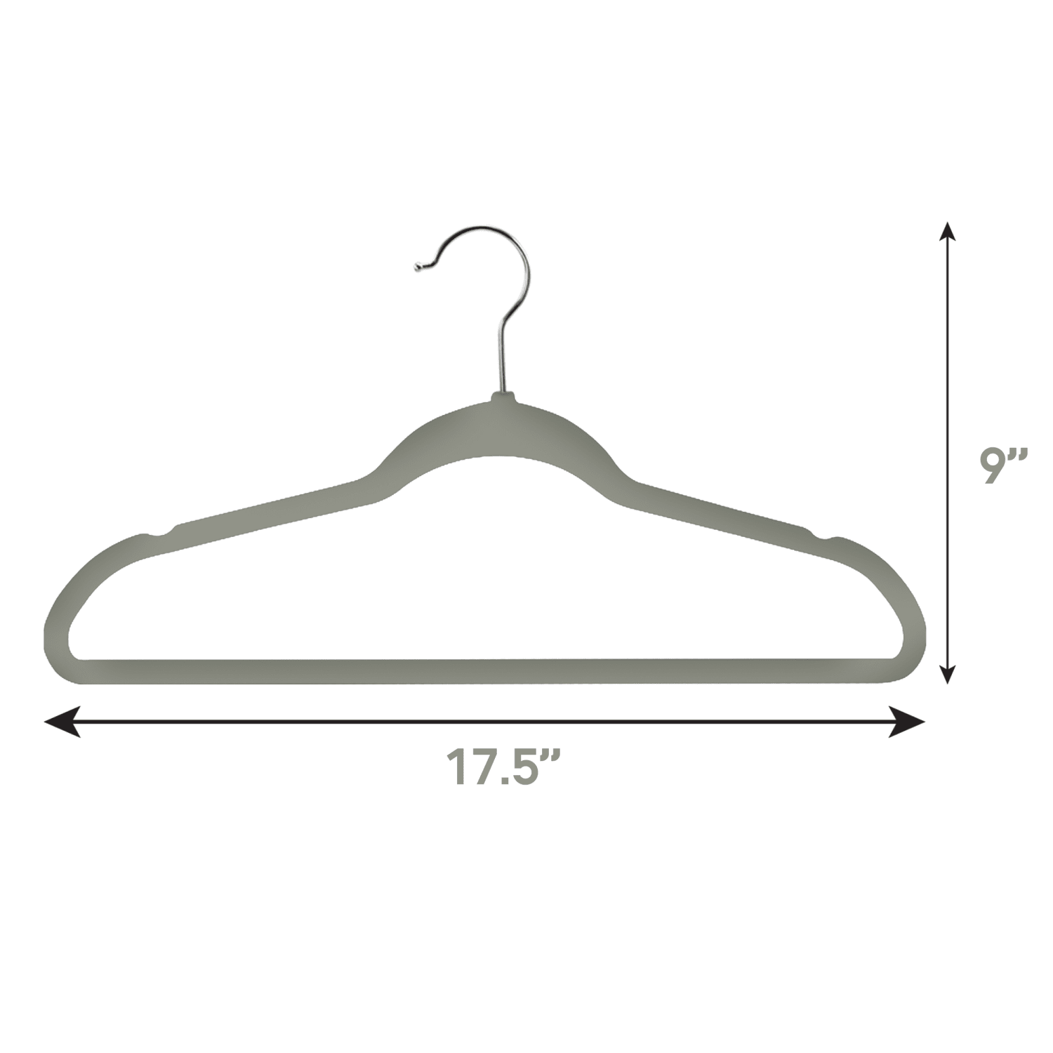 Elama Velvet Slim-Profile Heavy-Duty Hangers, Gray, Pack Of 100 Hangers - Image 5