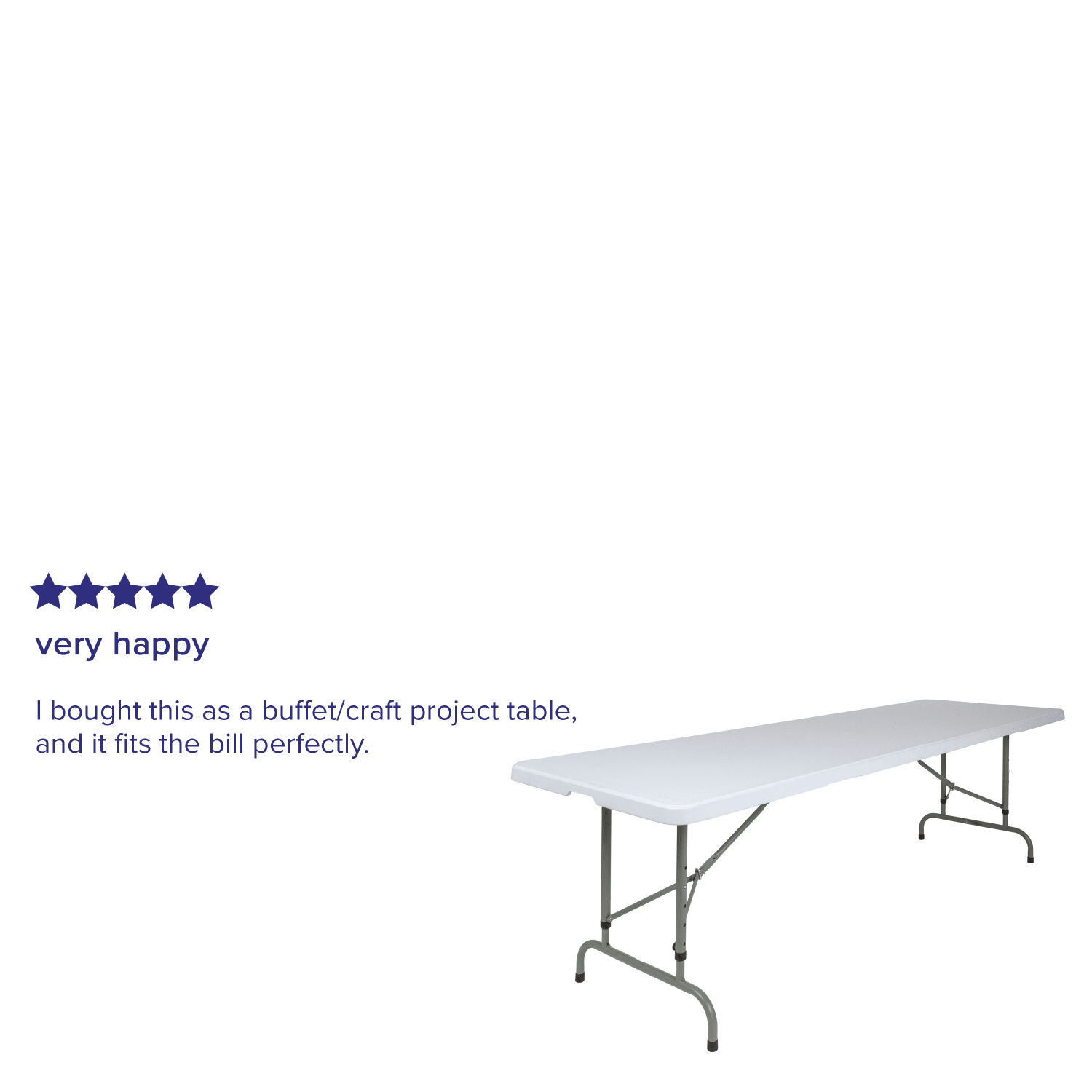 Flash Furniture Adjustable Plastic Folding Table, 34inH x 29inW x 96inD, Granite White/Gray - Image 5