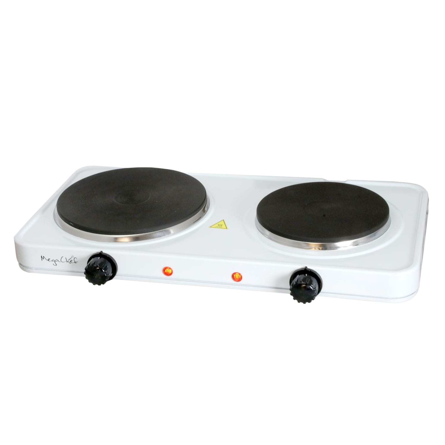 MegaChef Smooth Dual-Burner Cook Top Buffet Range, White - Image 3