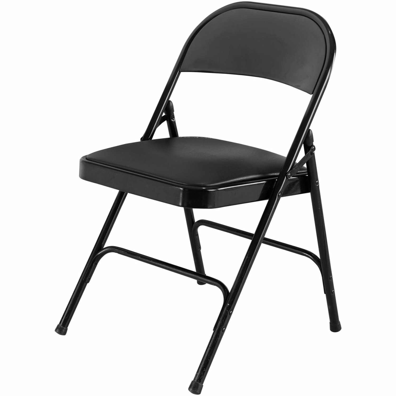 Lorell Vinyl Padded Folding Chairs Black Set Of 4 Chairs PopularChairscom