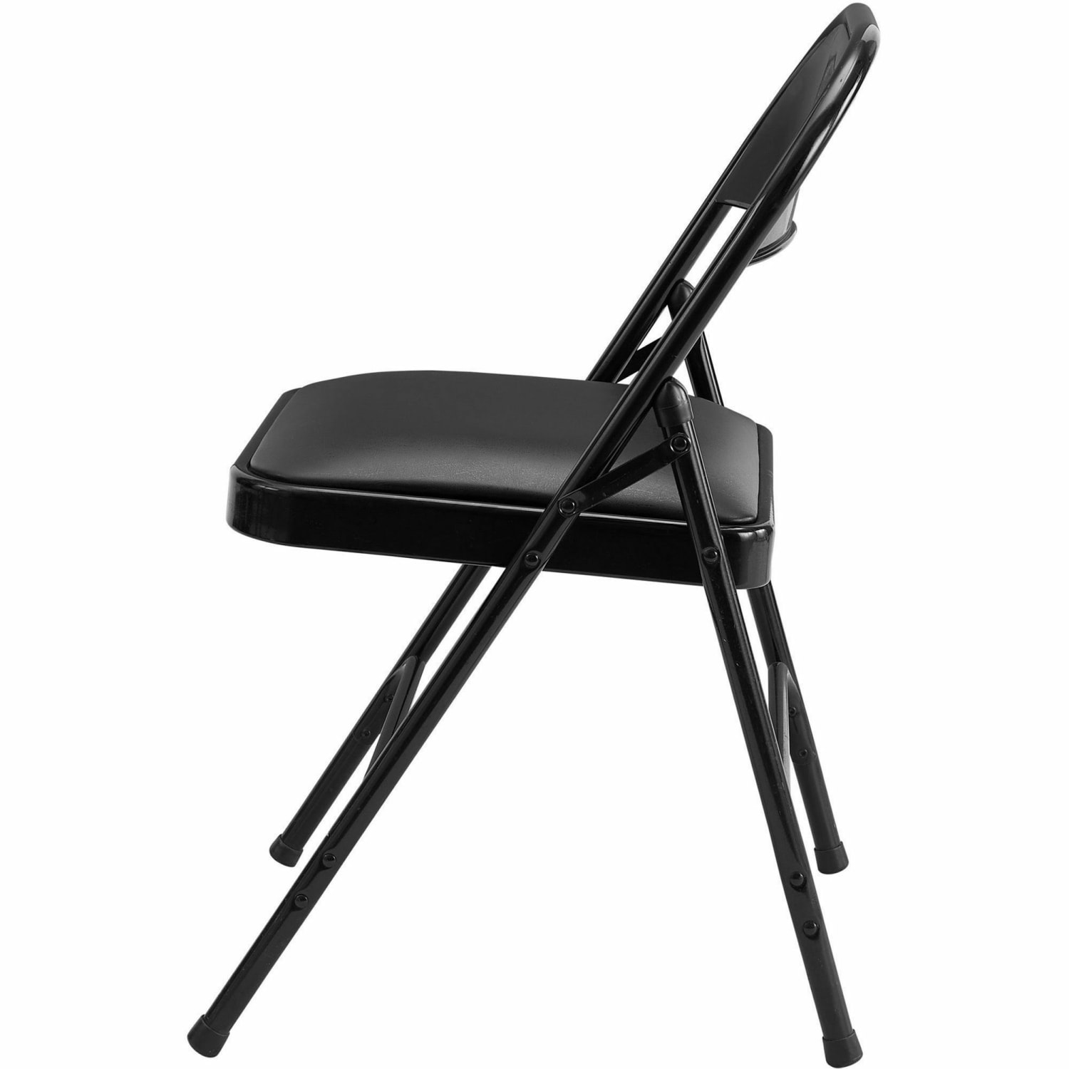 Lorell Vinyl Padded Folding Chairs Black Set Of 4 Chairs PopularChairscom