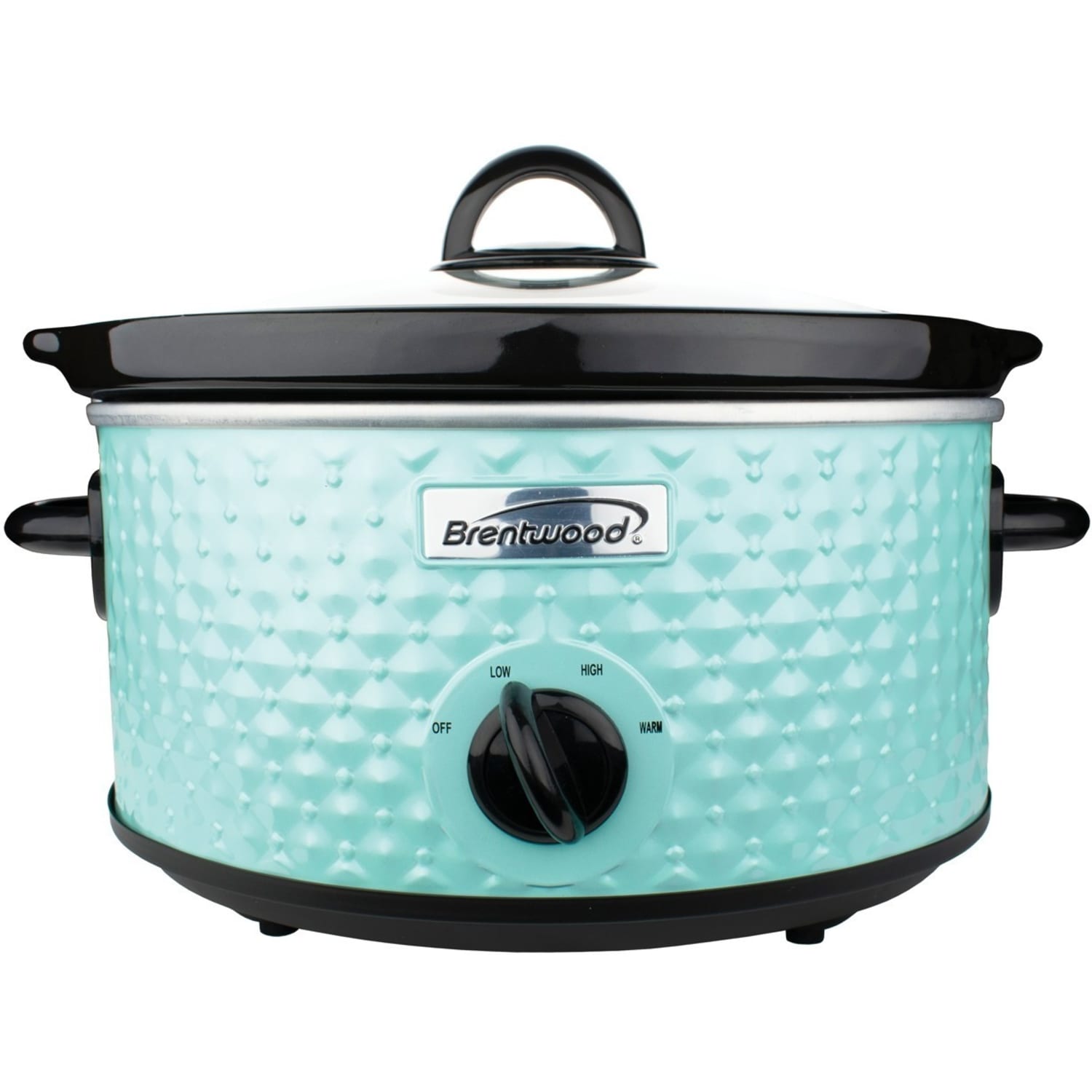 Brentwood SC-136BL 3.5-Quart Diamond Pattern Slow Cooker, Blue - 190 W3.50 quart - Cooking - Blue - Image 3