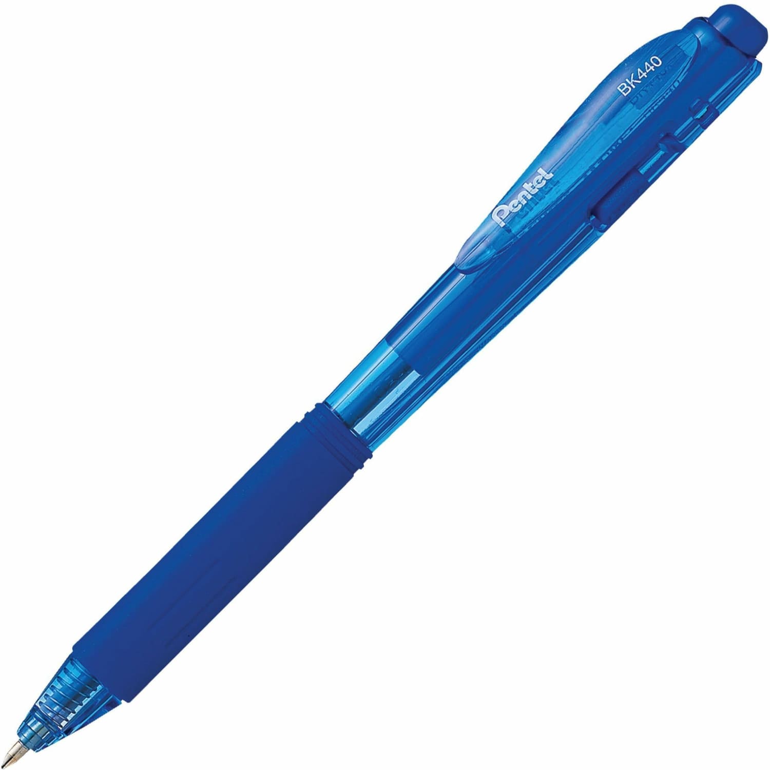 Pentel WOW! Retractable Ballpoint Pens, Medium Point, 1.0 mm, Transparent Blue Barrels, Blue Ink, Pack Of 12 - Image 4