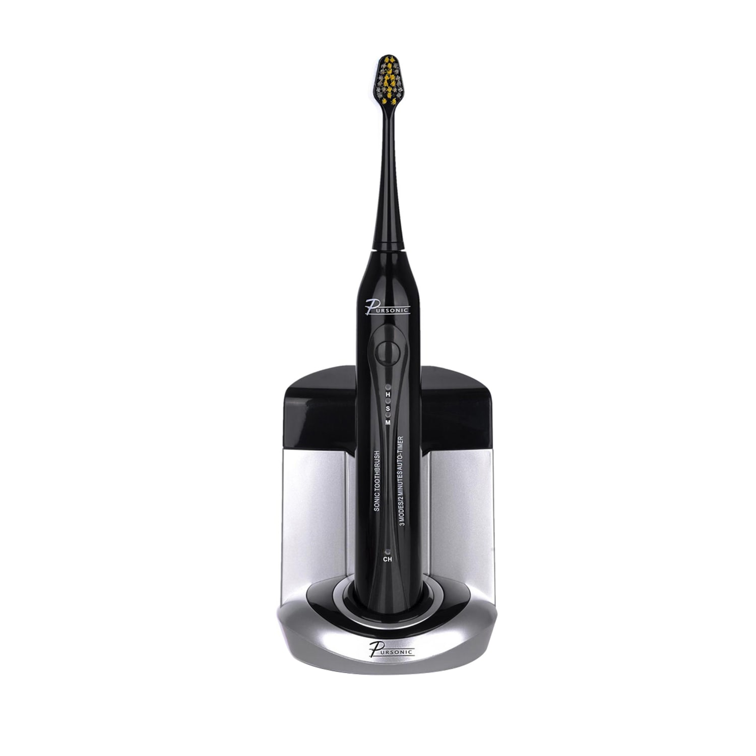 Pursonic Sonic Toothbrush With UV Sanitizing Function With 12 Brush Heads, Black - Image 4