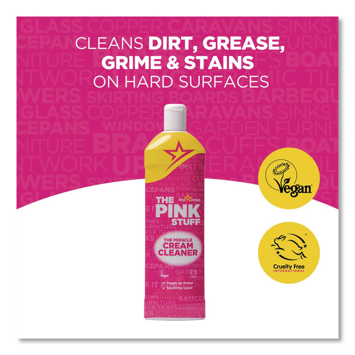The Pink Stuff Miracle Cream Cleaner, Fruity Scent, 16.9 oz Bottle, 6/Carton - Image 5
