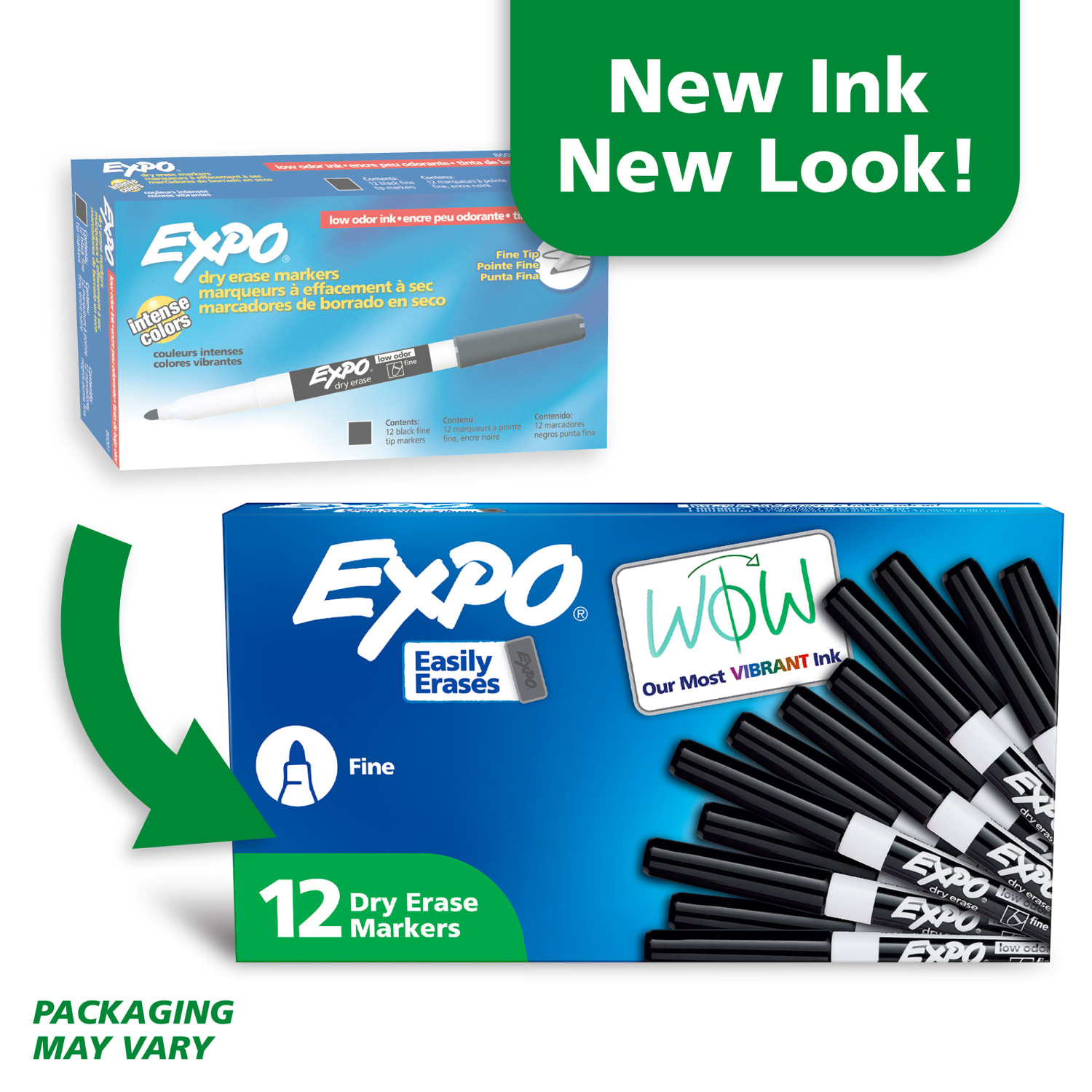 EXPO Low-Odor Dry-Erase Pen-Style Markers, Black Ink, Pack Of 12 - Image 3