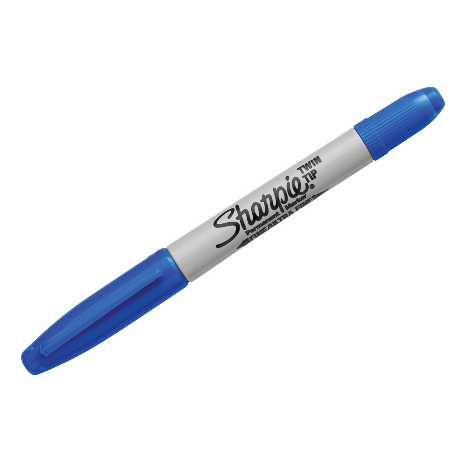 Sharpie Twin-Tip Permanent Markers, Fine/Ultra-Fine Points, Blue Ink, Pack Of 12 Markers - Image 3