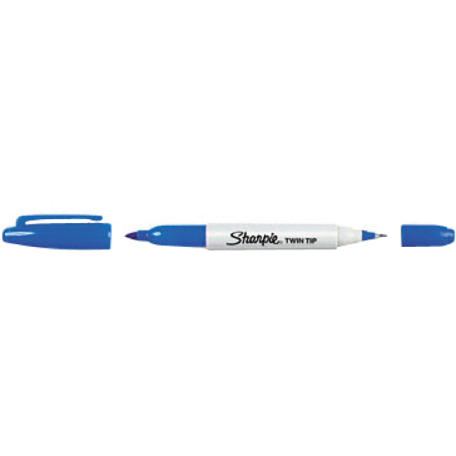 Sharpie Twin-Tip Permanent Markers, Fine/Ultra-Fine Points, Blue Ink, Pack Of 12 Markers - Image 5