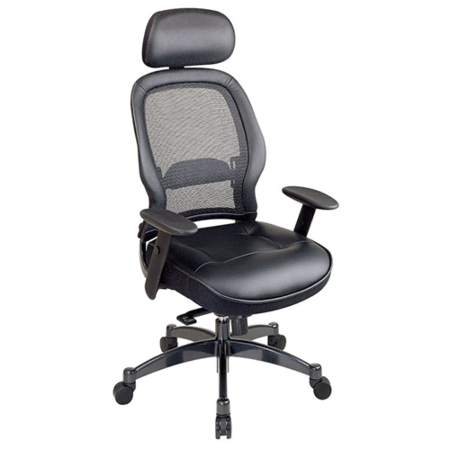 Office Star Matrex Bonded LeatherMesh High Back Chair Black PopularChairscom