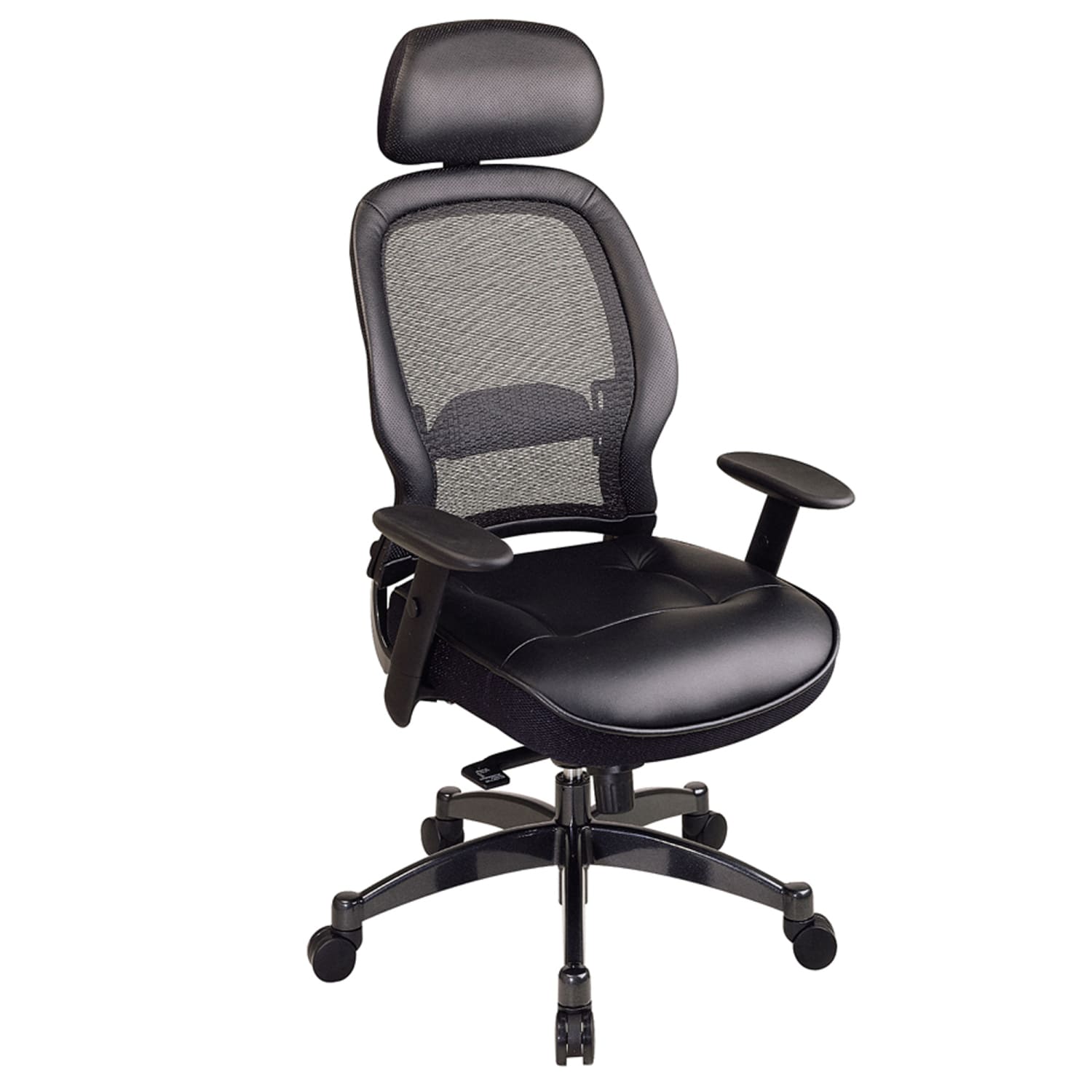 Office Star Matrex Bonded Leather/Mesh High-Back Chair, Black