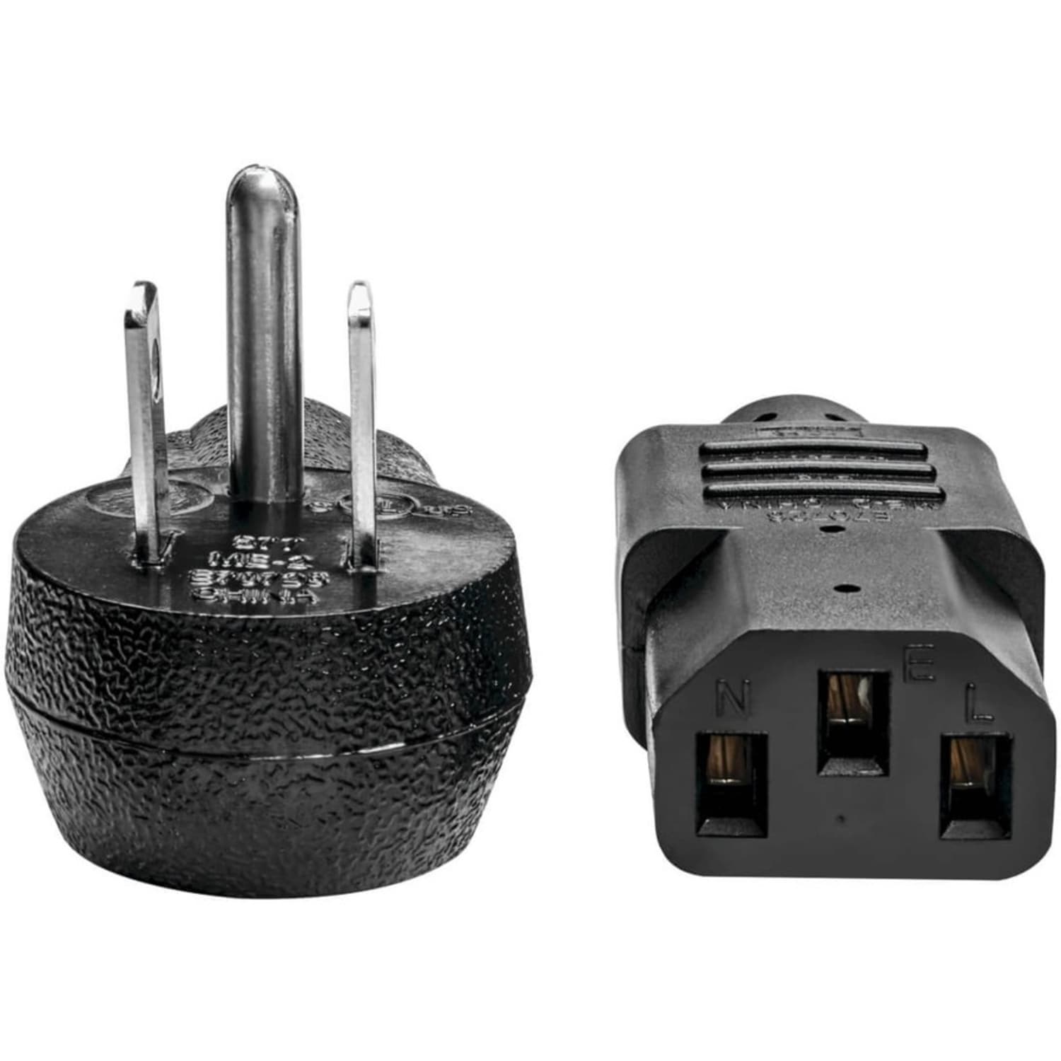 Eaton Tripp Lite Series Desktop Computer AC Power Cord, Right-Angle NEMA 5-15P to C13 - 10A, 125V, 18 AWG, 3 ft. (0.91 m), Black - Power cable - NEMA 5-15P right-angled to power IEC 60320 C13 - 125 V - 10 A - 3 ft - black - Image 4