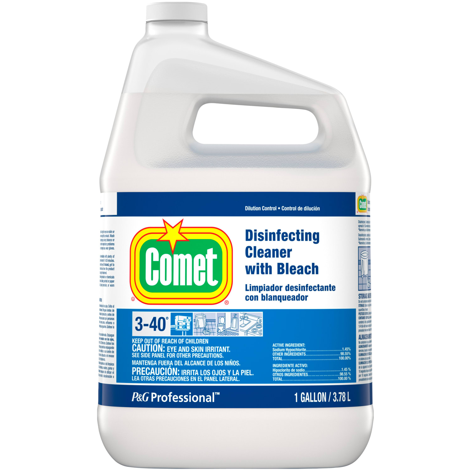 Comet Professional Disinfecting Cleaner With Bleach, 128 Oz Bottle - Image 5