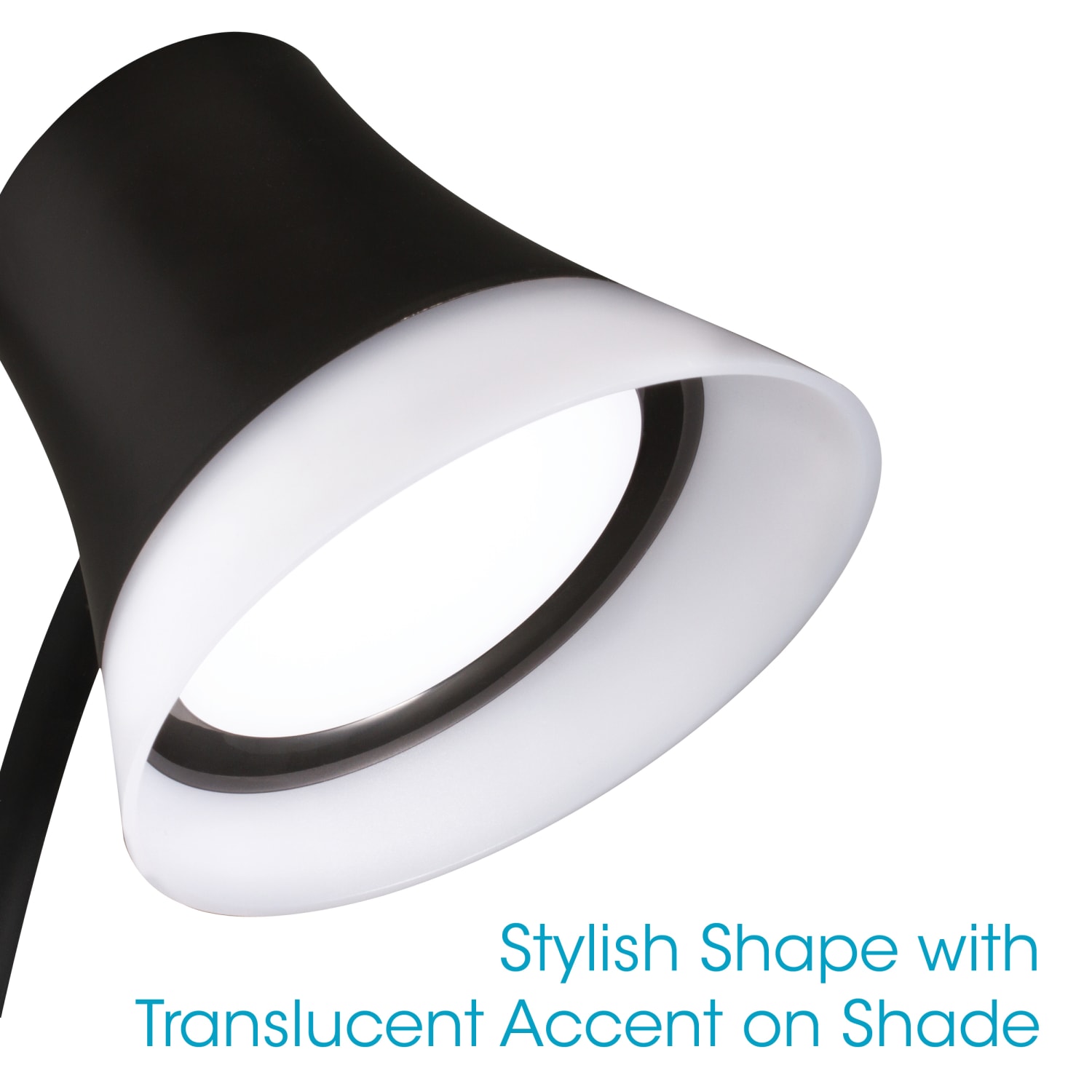 OttLite Shine LED Desk Lamp With Wireless Charging, 17inH, Black - Image 3