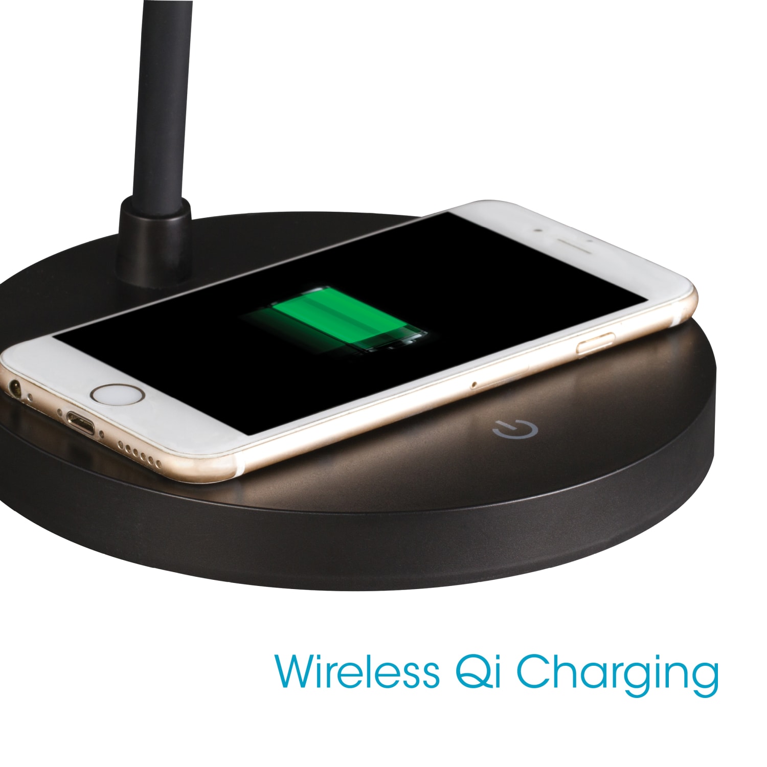 OttLite Shine LED Desk Lamp With Wireless Charging, 17inH, Black - Image 5