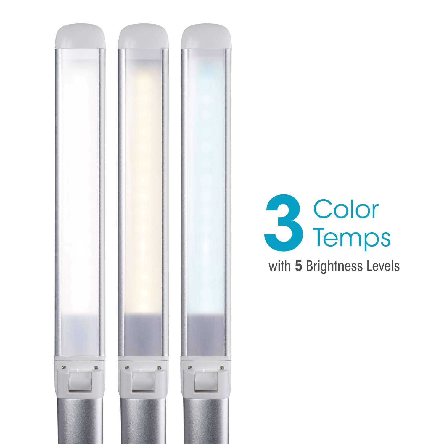 OttLite Command LED Desk Lamp With Voice Assistant, 29inH, White - Image 3