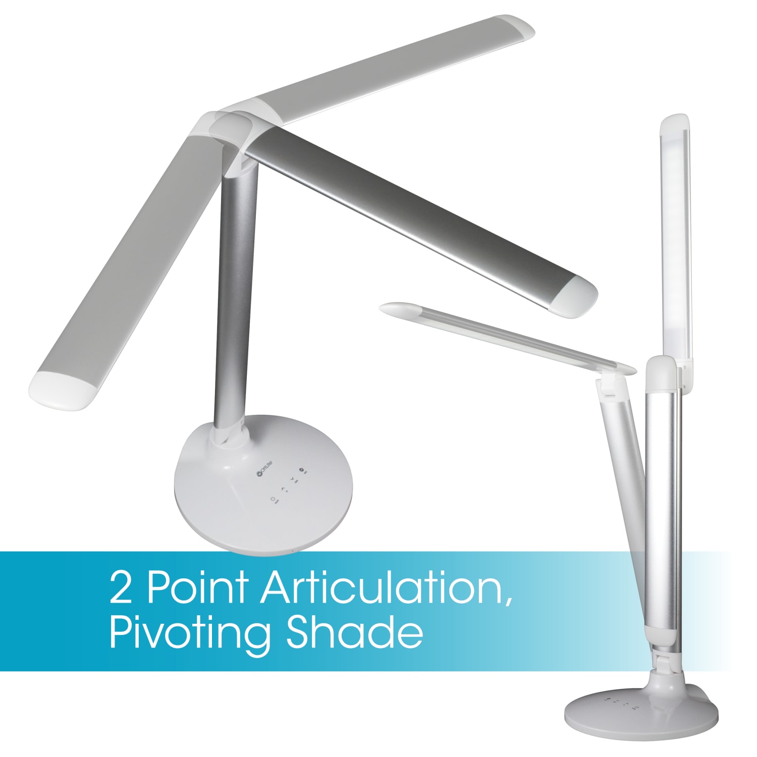 OttLite Command LED Desk Lamp With Voice Assistant, 29inH, White - Image 4