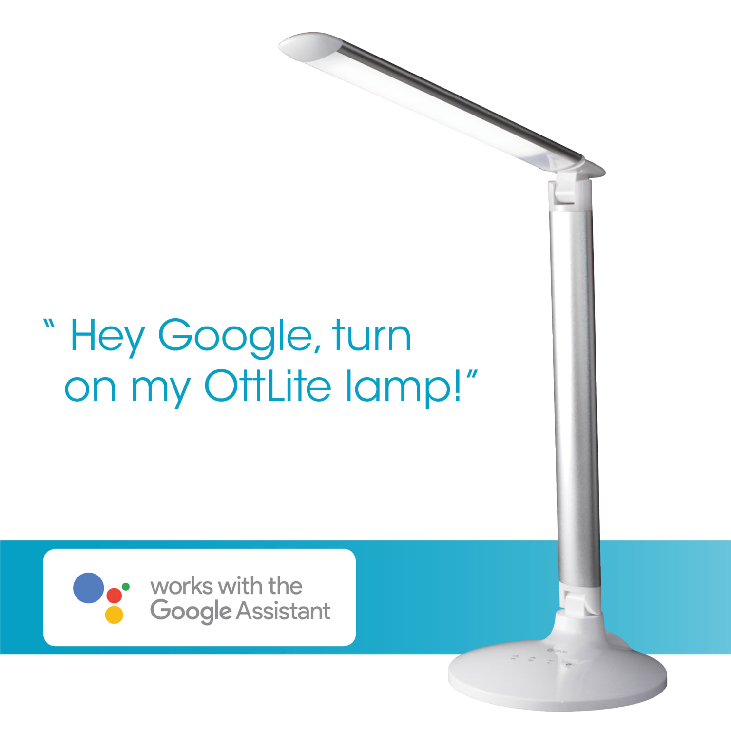 OttLite Command LED Desk Lamp With Voice Assistant, 29inH, White - Image 6