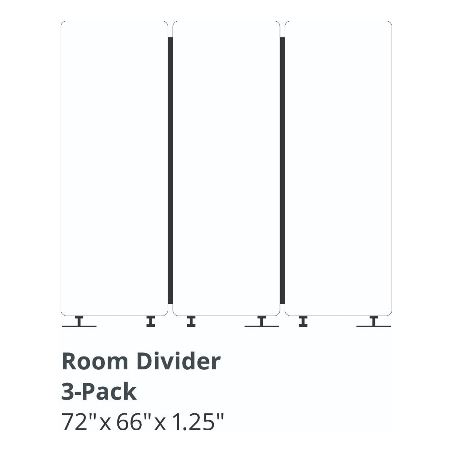 Luxor RECLAIM Acoustic Privacy Panel Room Dividers, 66inH x 24inW, Slate Gray, Pack Of 3 Room Dividers - Image 5