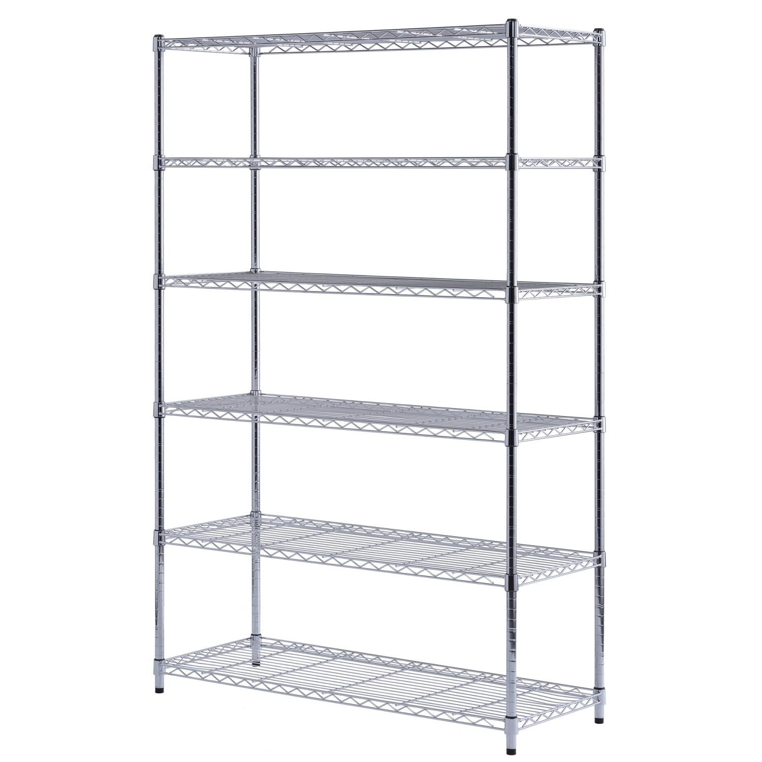 Edsal Muscle Rack Adjustable Mobile Wire Shelving, 6-Tier, 75inH x 48inW x 18inD, Chrome - Image 3
