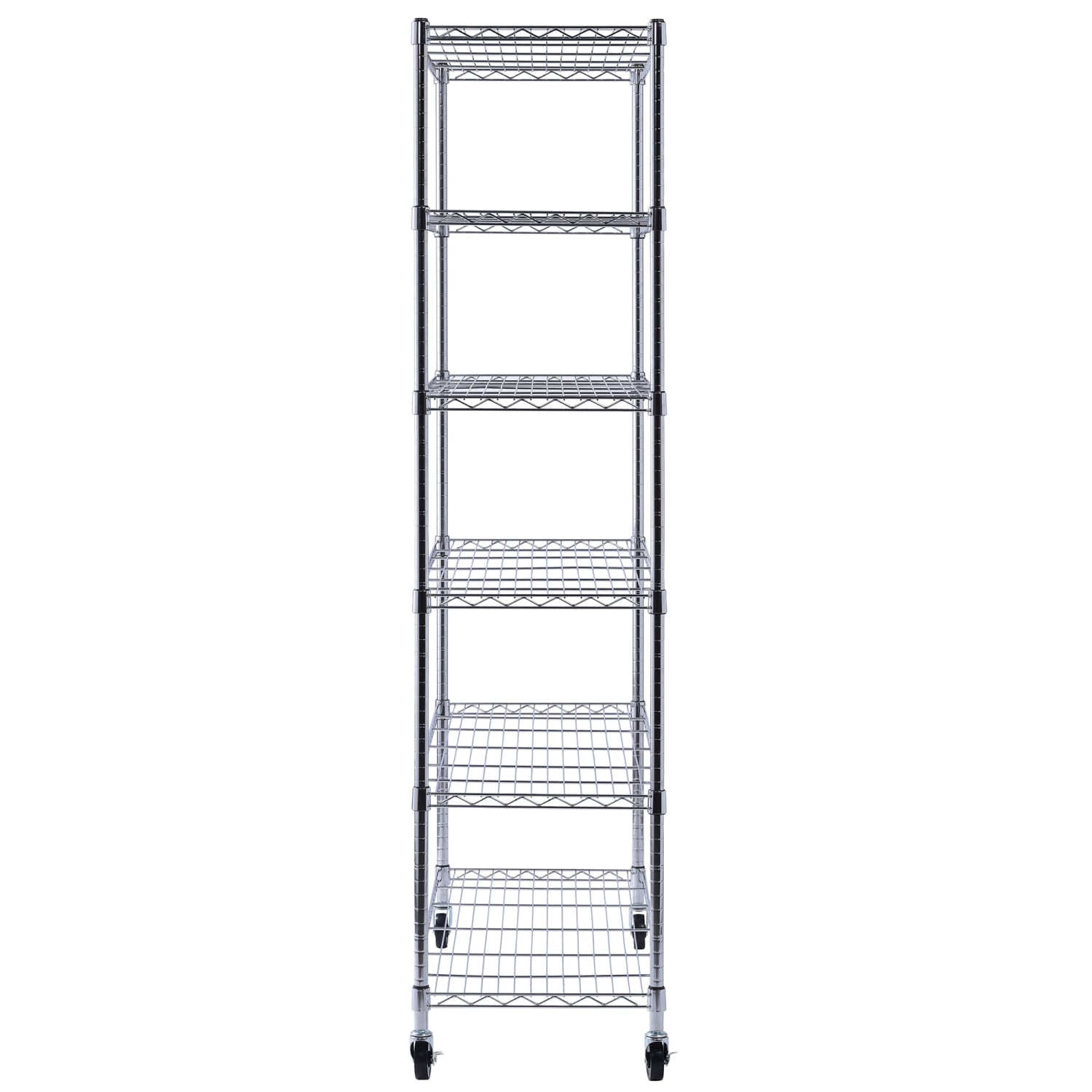 Edsal Muscle Rack Adjustable Mobile Wire Shelving, 6-Tier, 75inH x 48inW x 18inD, Chrome - Image 5
