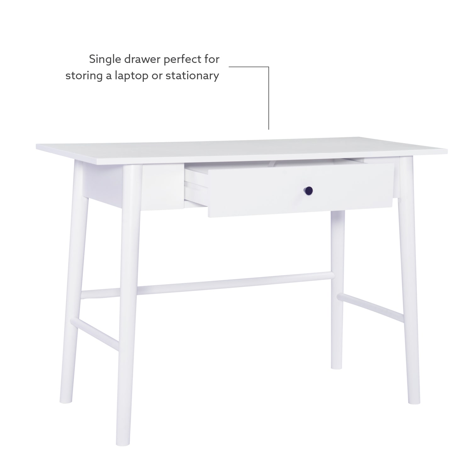 Linon Liberty 42inW Computer Desk With Drawer, White - Image 6