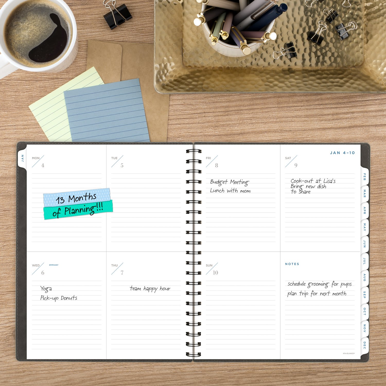 AT-A-GLANCE Signature Collection 2027 Weekly Monthly Planner, Gray, Large, 8 1/2in x 11in - Image 3
