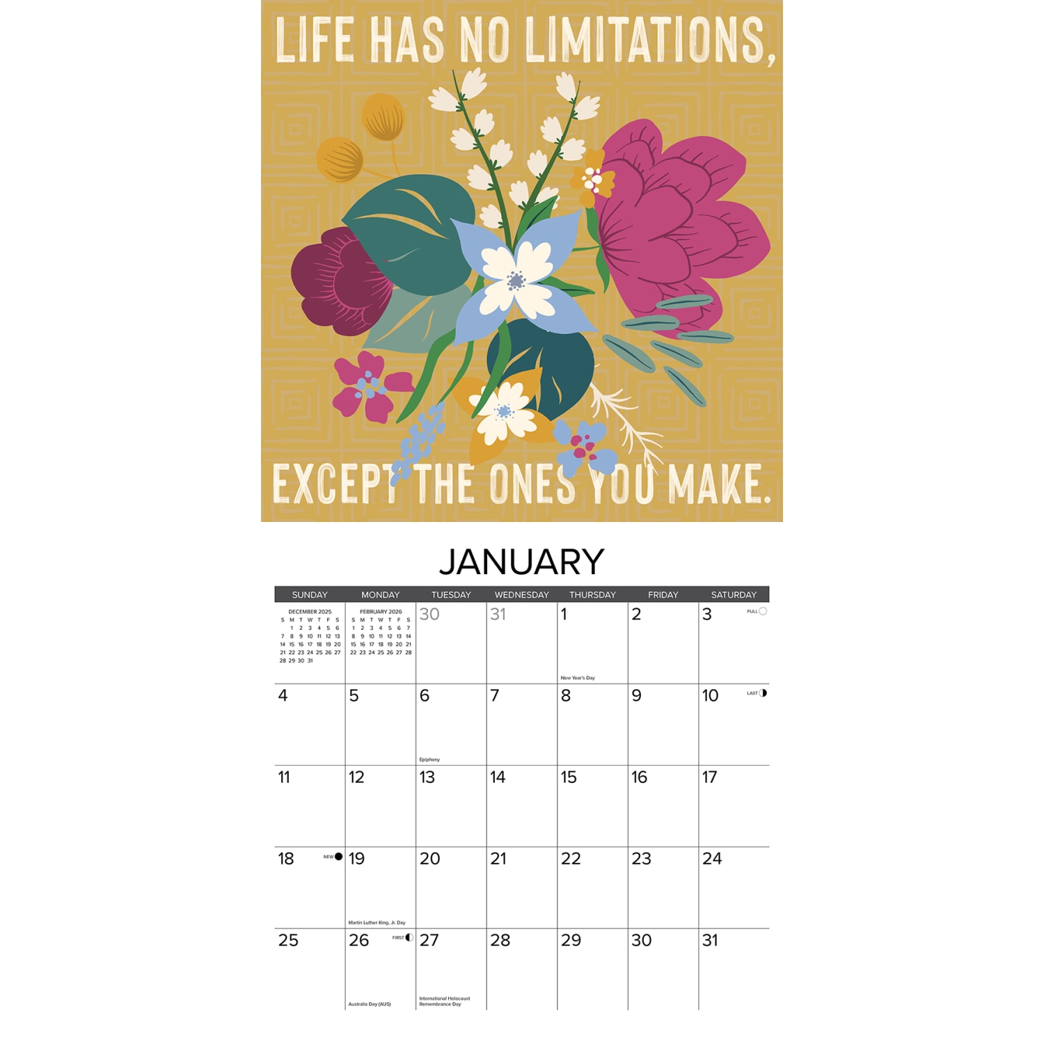 2026 Willow Creek Press Inspirational Monthly Wall Calendar, 12in x 12in, Live, Laugh, Love, January To December, 51825 - Image 3