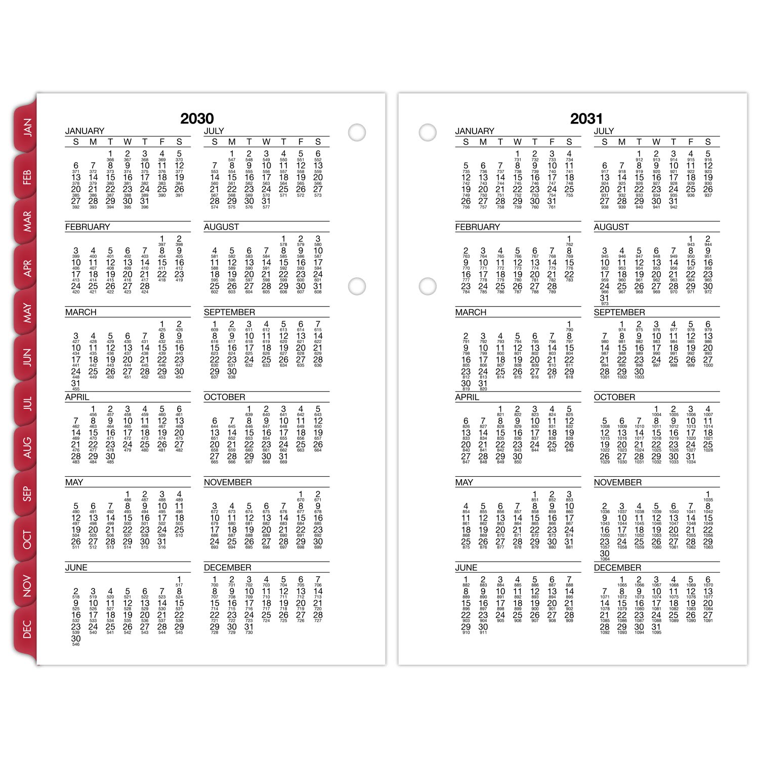 AT-A-GLANCE Burkharts Day Counter 2027 Daily Loose-Leaf Desk Calendar Refill, Large, 4 1/2in x 7 1/2in - Image 5