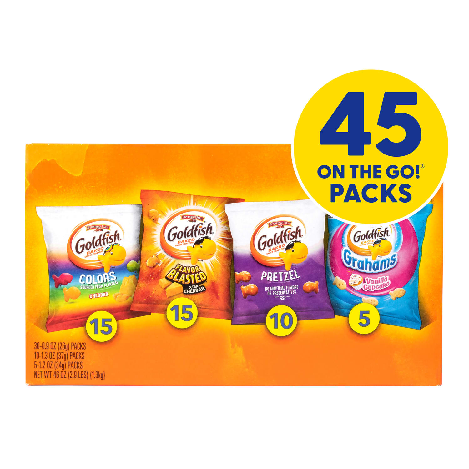 Pepperidge Farm Goldfish Sweet & Savory Variety Pack, Pack Of 45 Pouches - Image 3