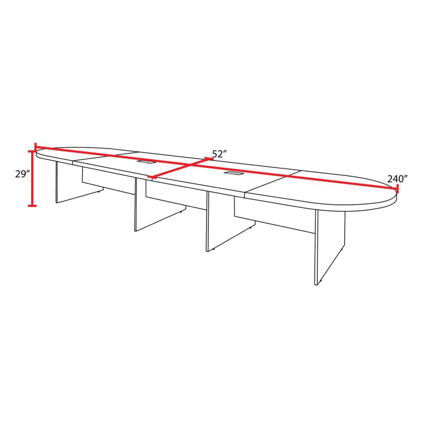 Regency Legacy Melamine Oval Conference Table, 29inH x 240inW x 52inD, Ash Gray - Image 4