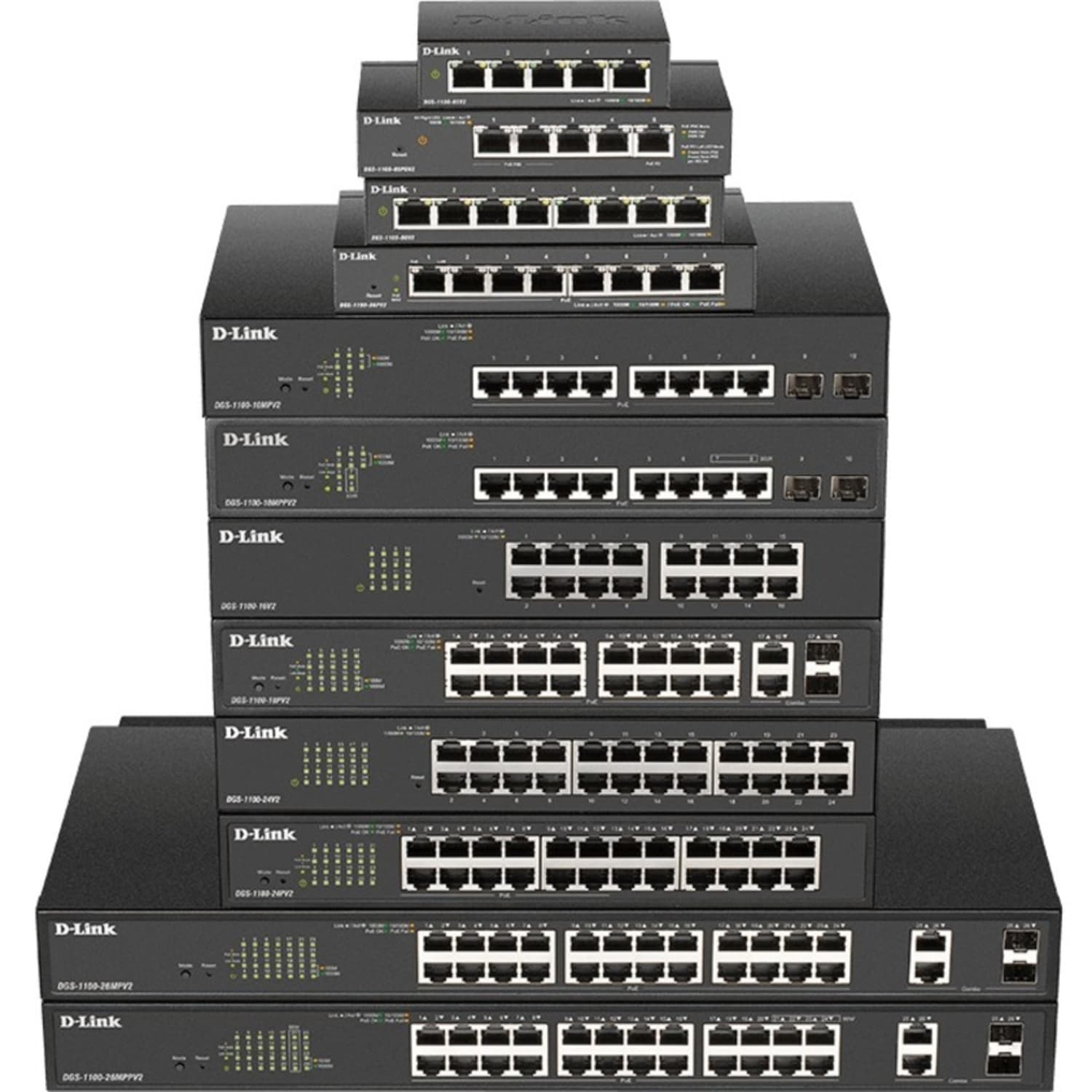 D-Link DGS-1100-08PV2 Ethernet Switch - 8 Ports - Manageable - Gigabit Ethernet - 1000Base-T - 2 Layer Supported - DGS110008PV2 - Image 3