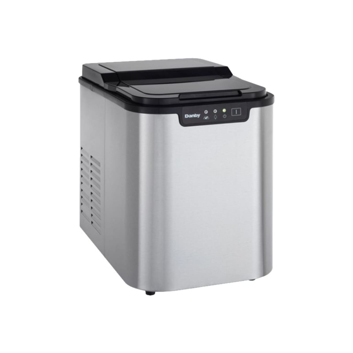 Danby Ice Maker, 2 Lb, Stainless Steel/Black