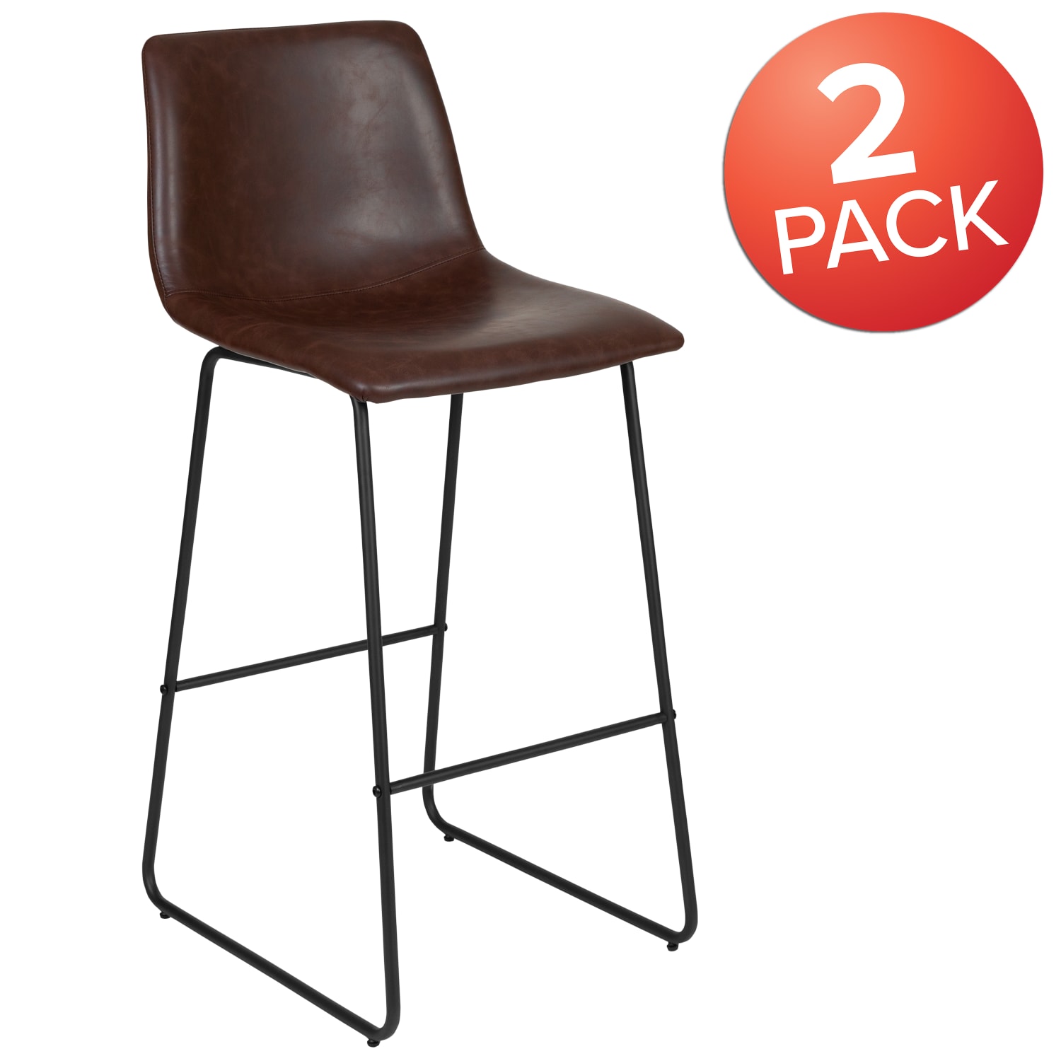 Flash Furniture LeatherSoft Faux Leather 30in Bar Stools Set Of 2 Bar Stools Dark BrownBlack PopularChairscom Flash Furniture LeatherSoft Faux Leather 30in Bar Stools Set Of 2 Bar Stools Dark BrownBlack PopularChairscom